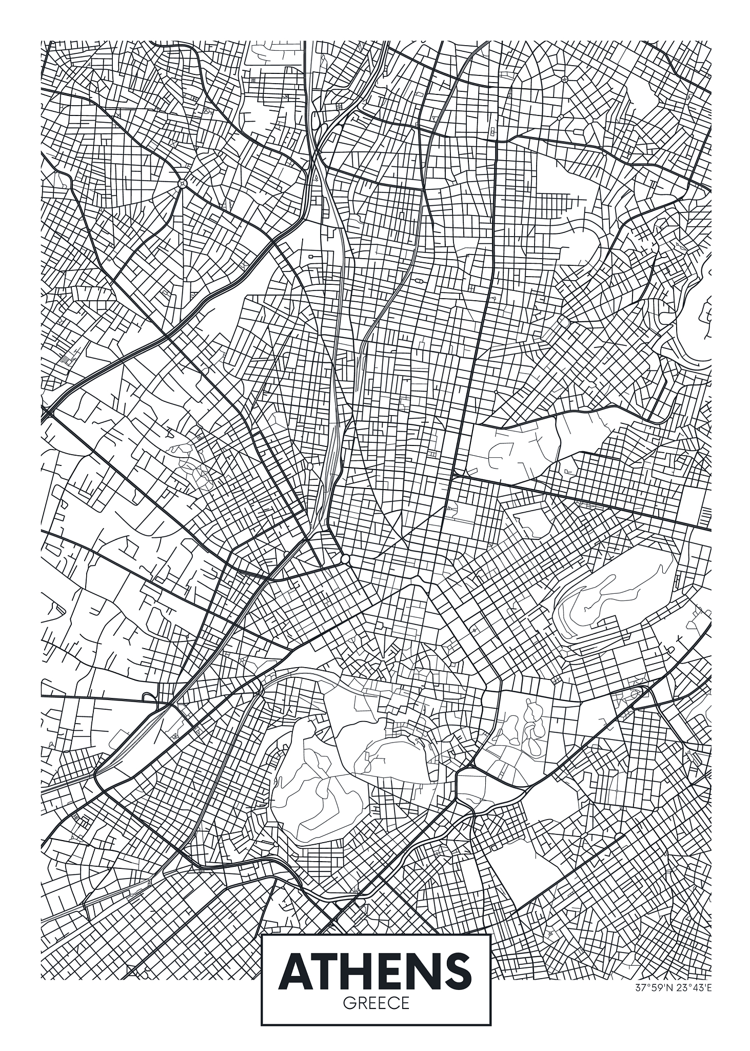 city map athens travel poster design
