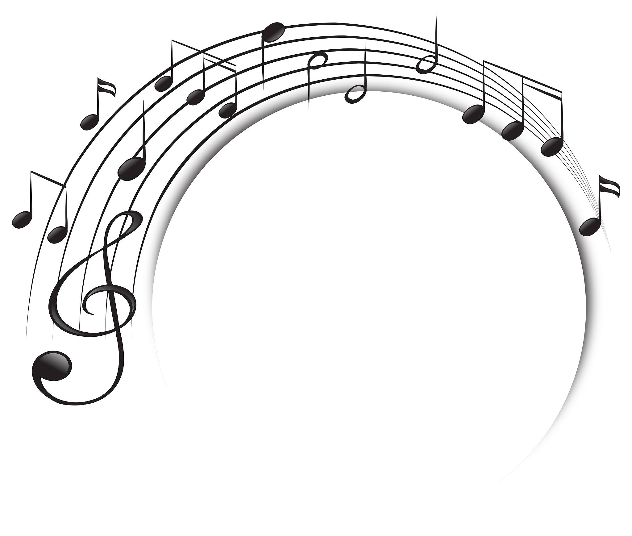music notes on scale