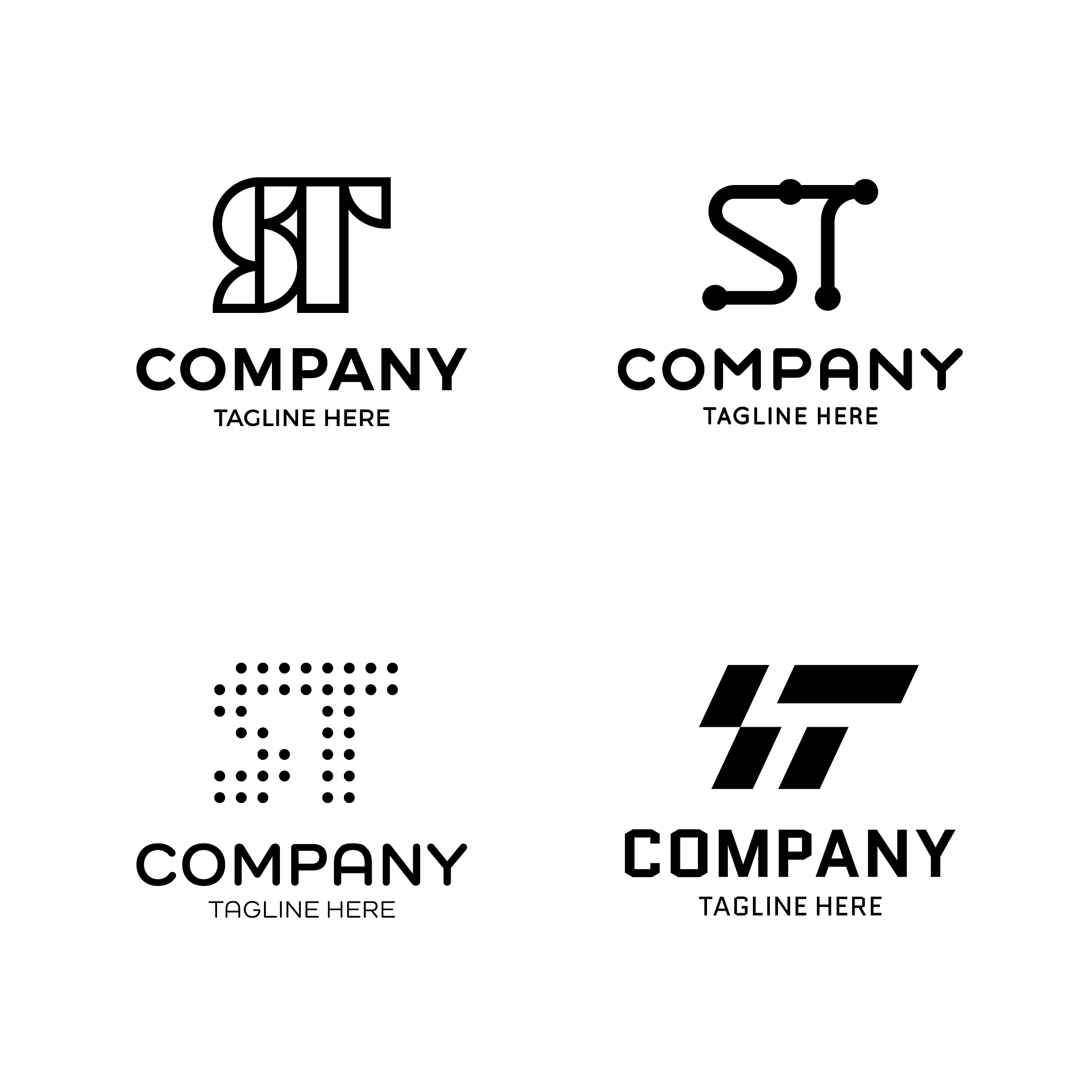 st initial monogram letter set