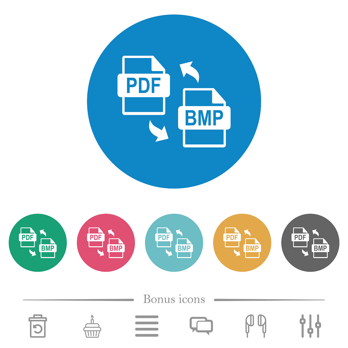pdf bmp文件转换平面圆形图标