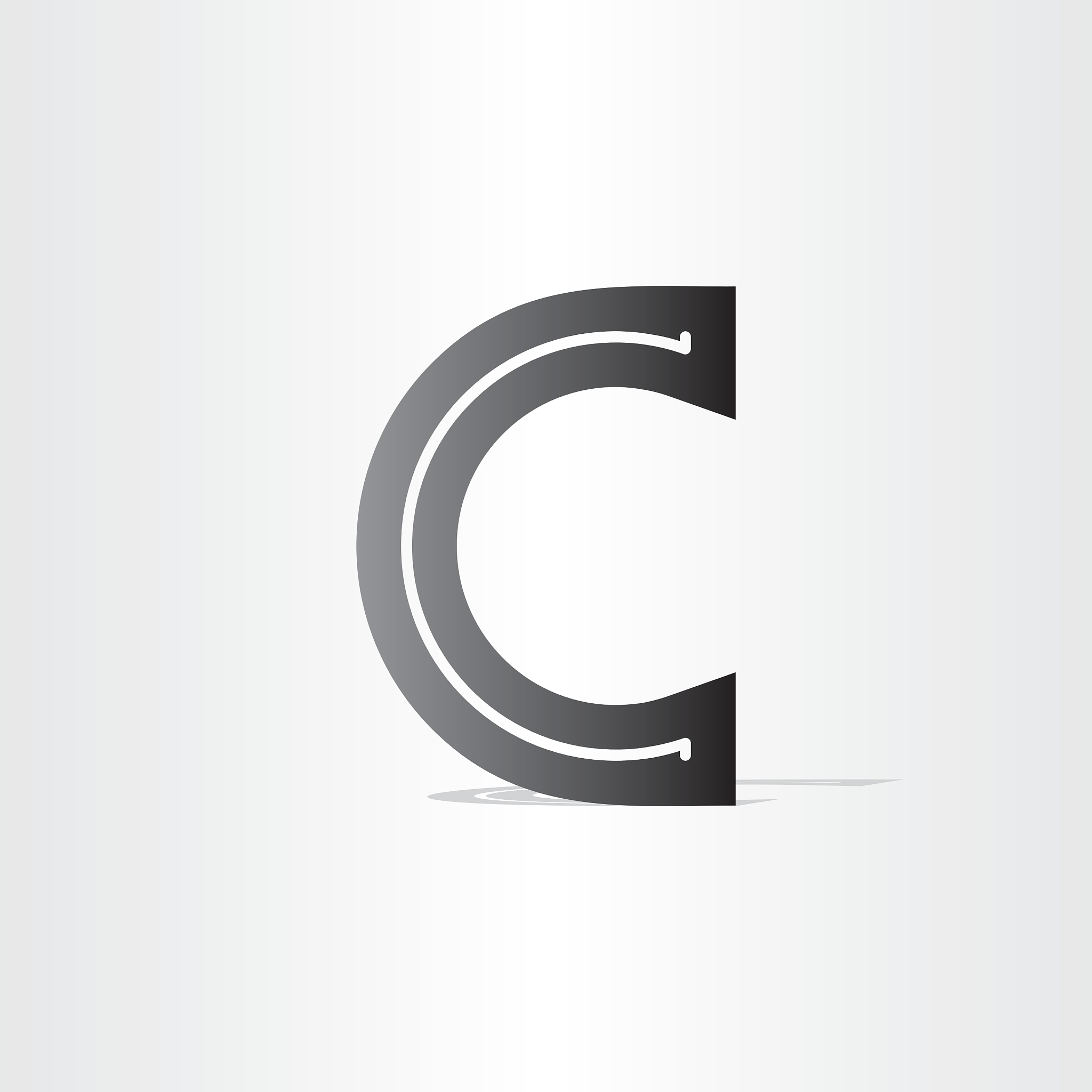 black letter c font icon design