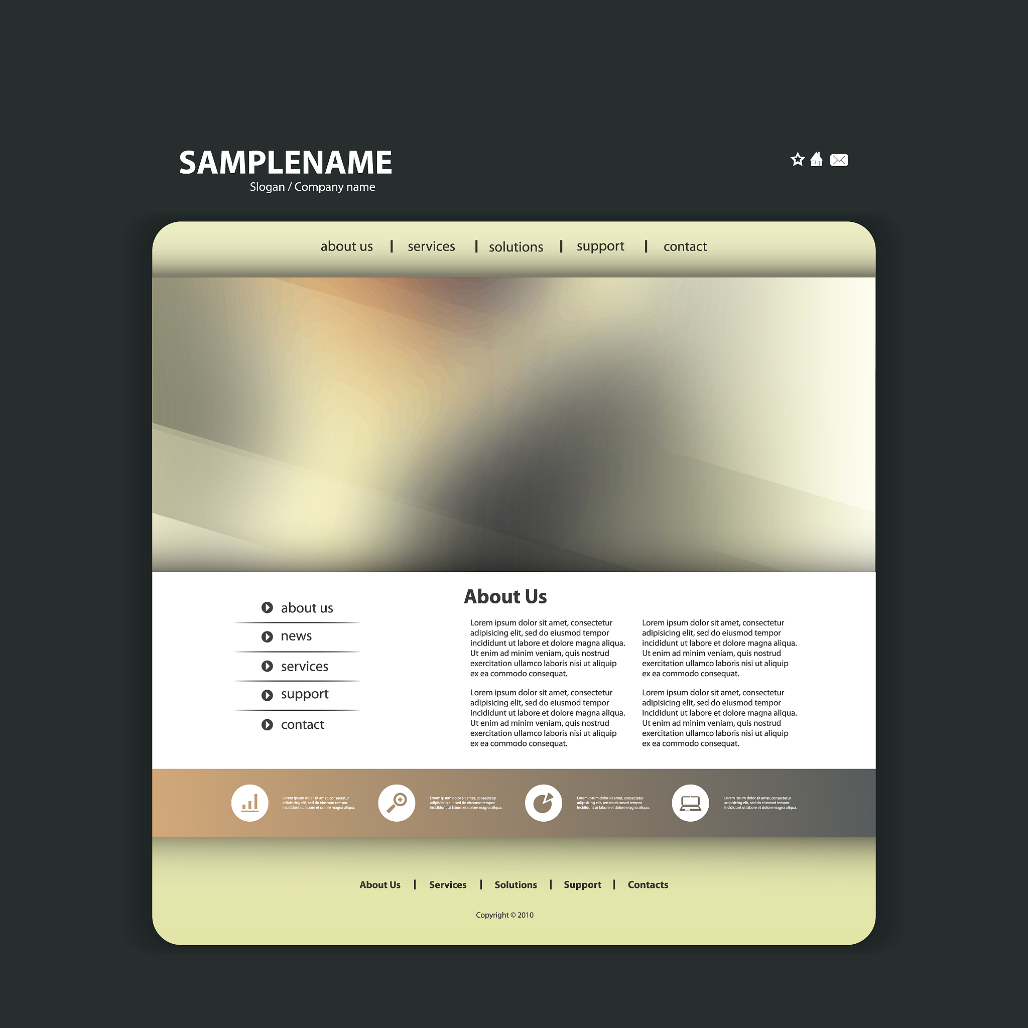 one page website template