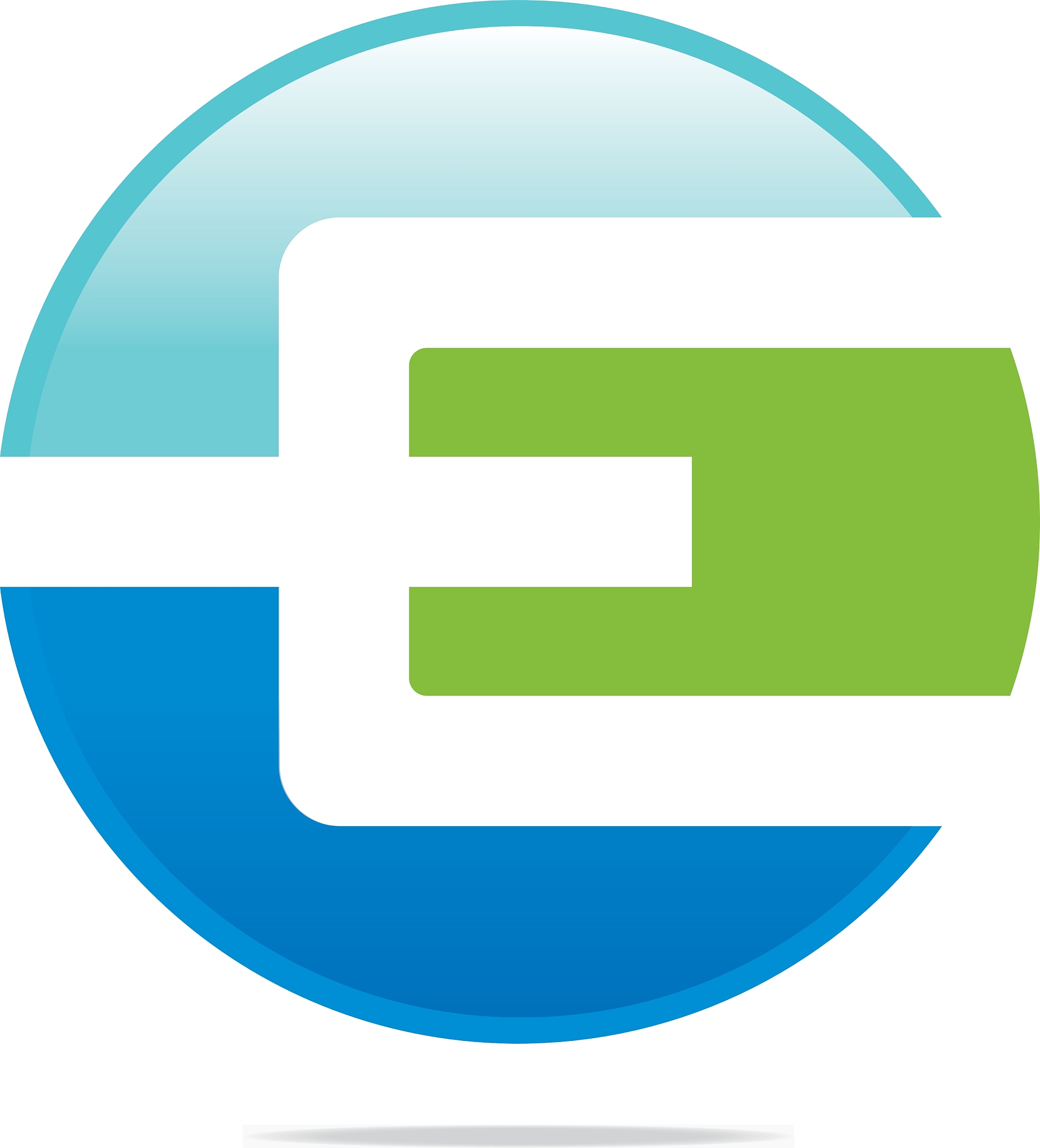 logo abstract icon circle square letter e design