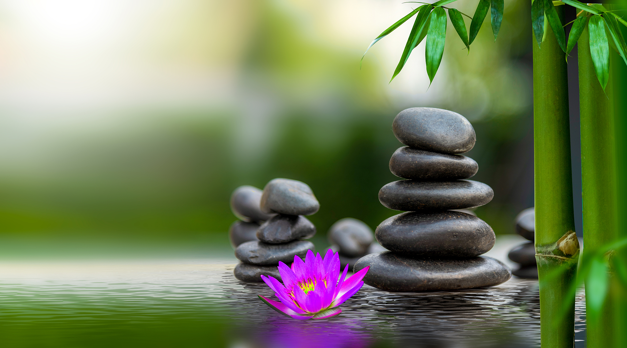 spa massage, natural alternative treatment (hot stone massage)