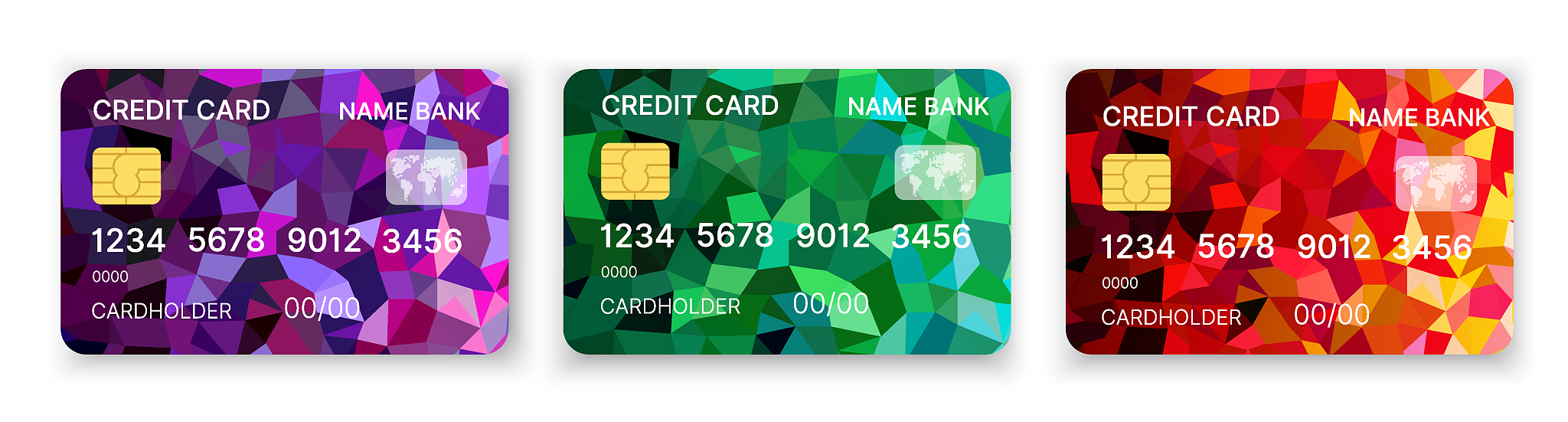 pattern credit card in bright brilliant abstract