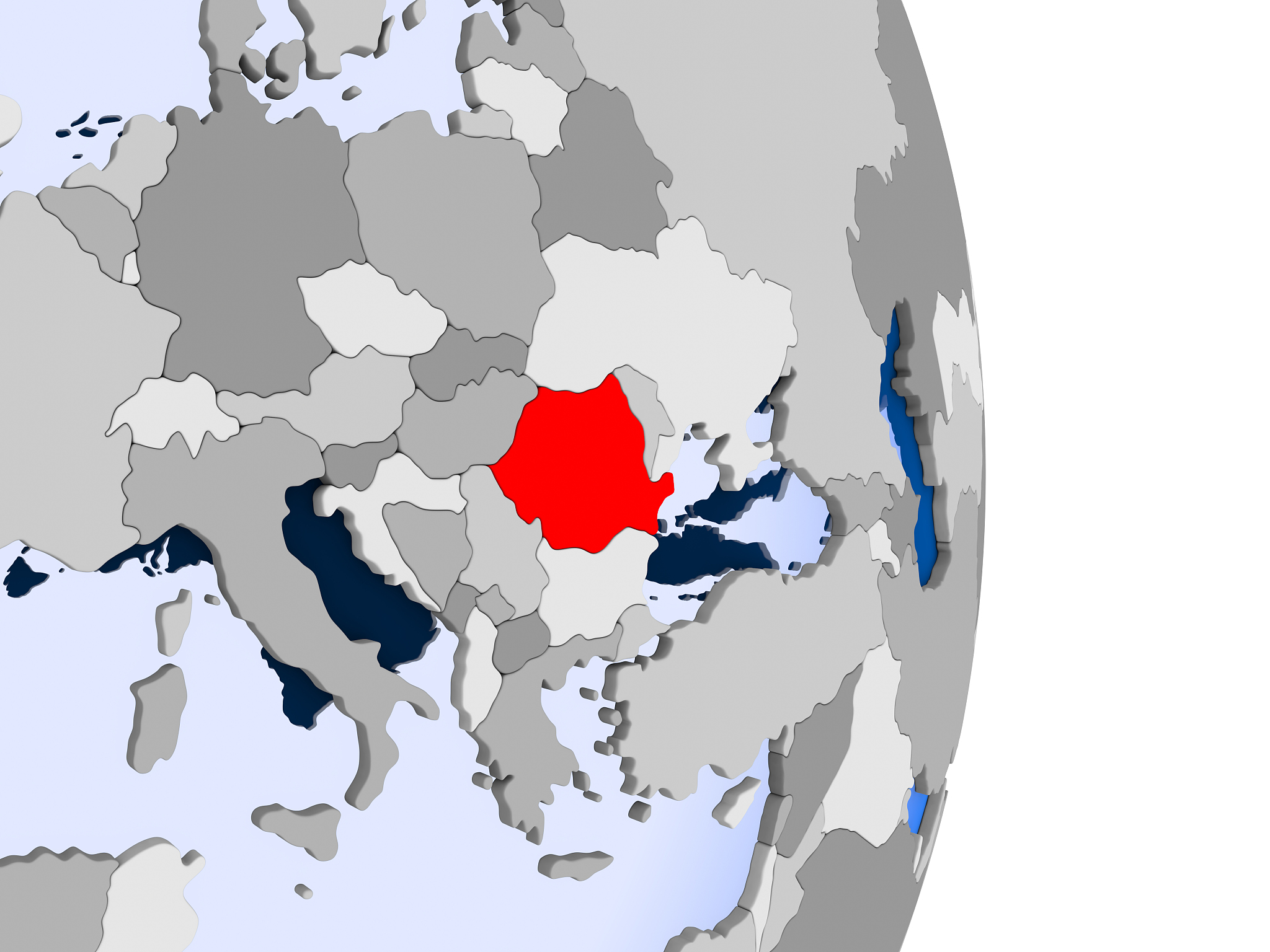 albania on globe