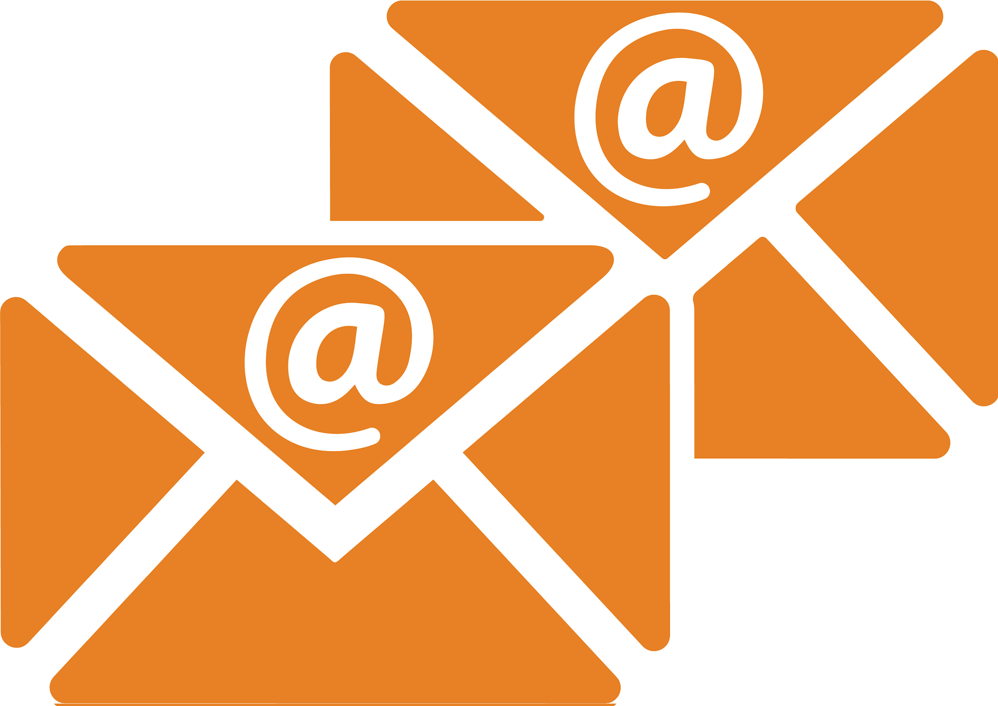 e-mail marketing message icon orange color