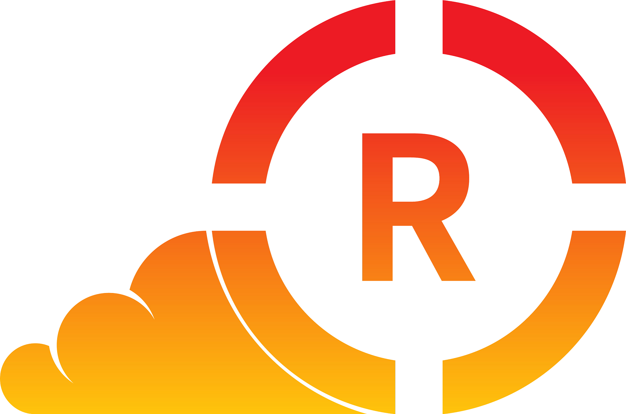 circle r logo letter design concept in gradient