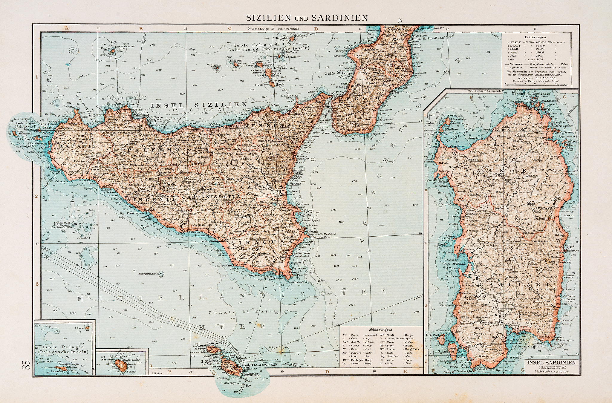 sardinia and sicily map 1896