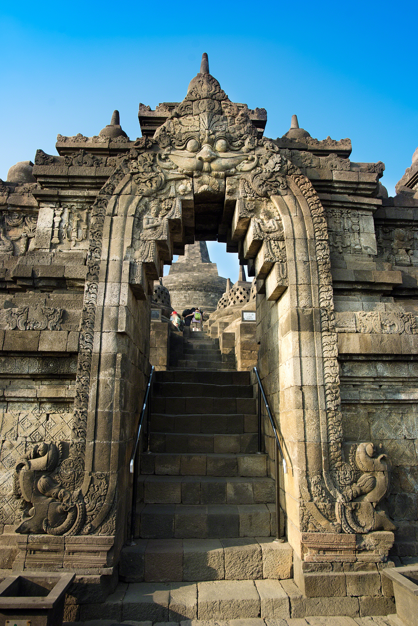 stone arch at borobudur temple
