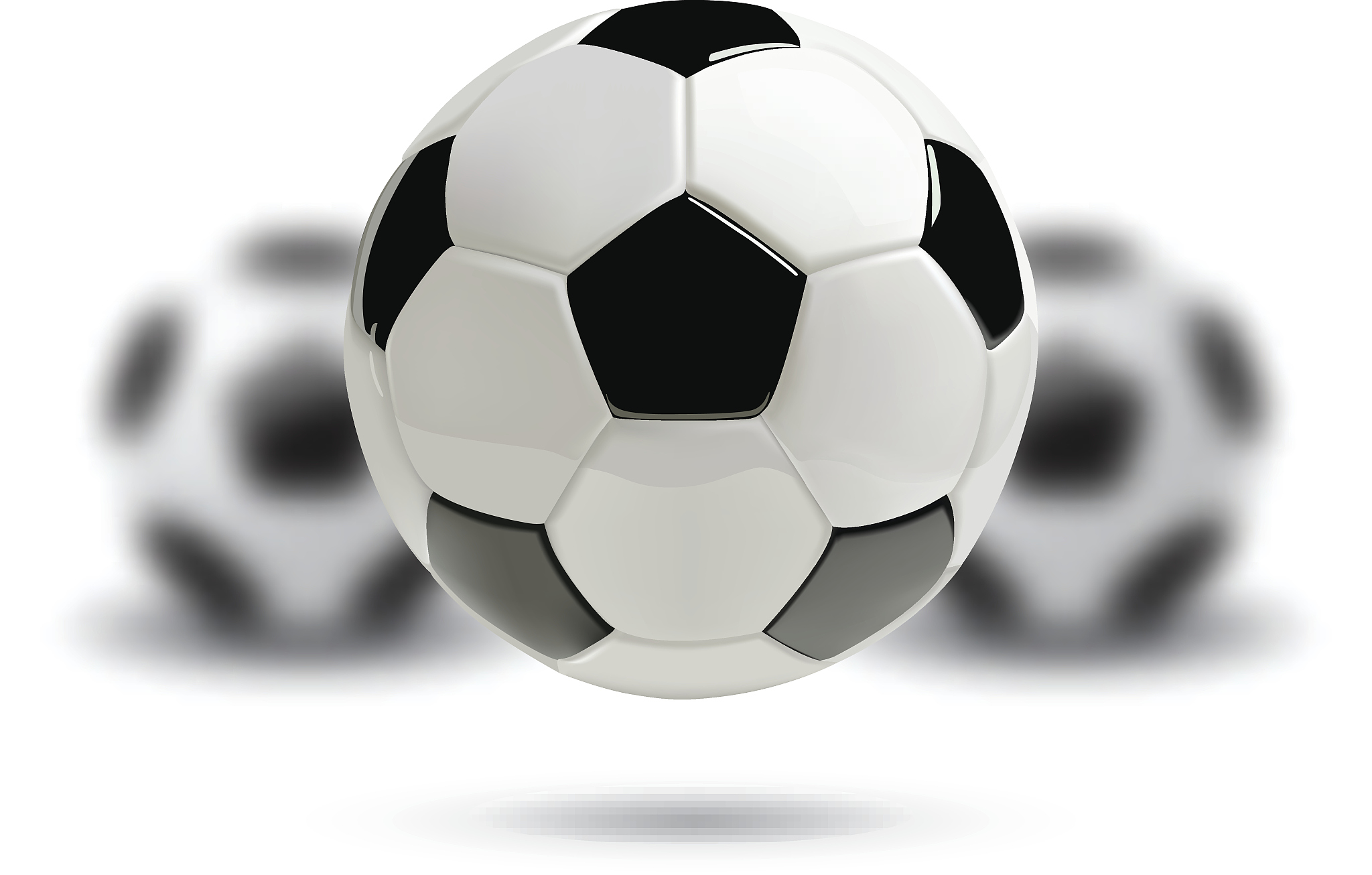 3d football or soccer ball on white background.