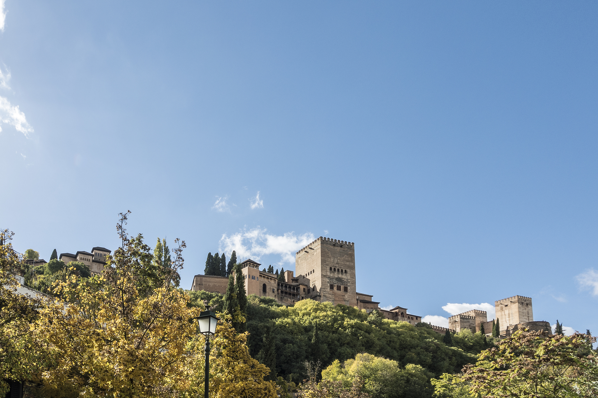 landscape of the alhambra of granada in the day