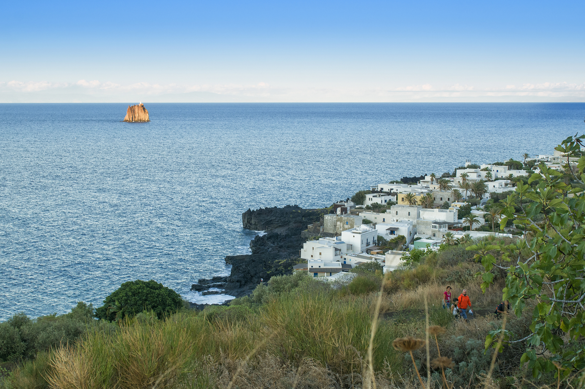 view of the ocean from stromboli island