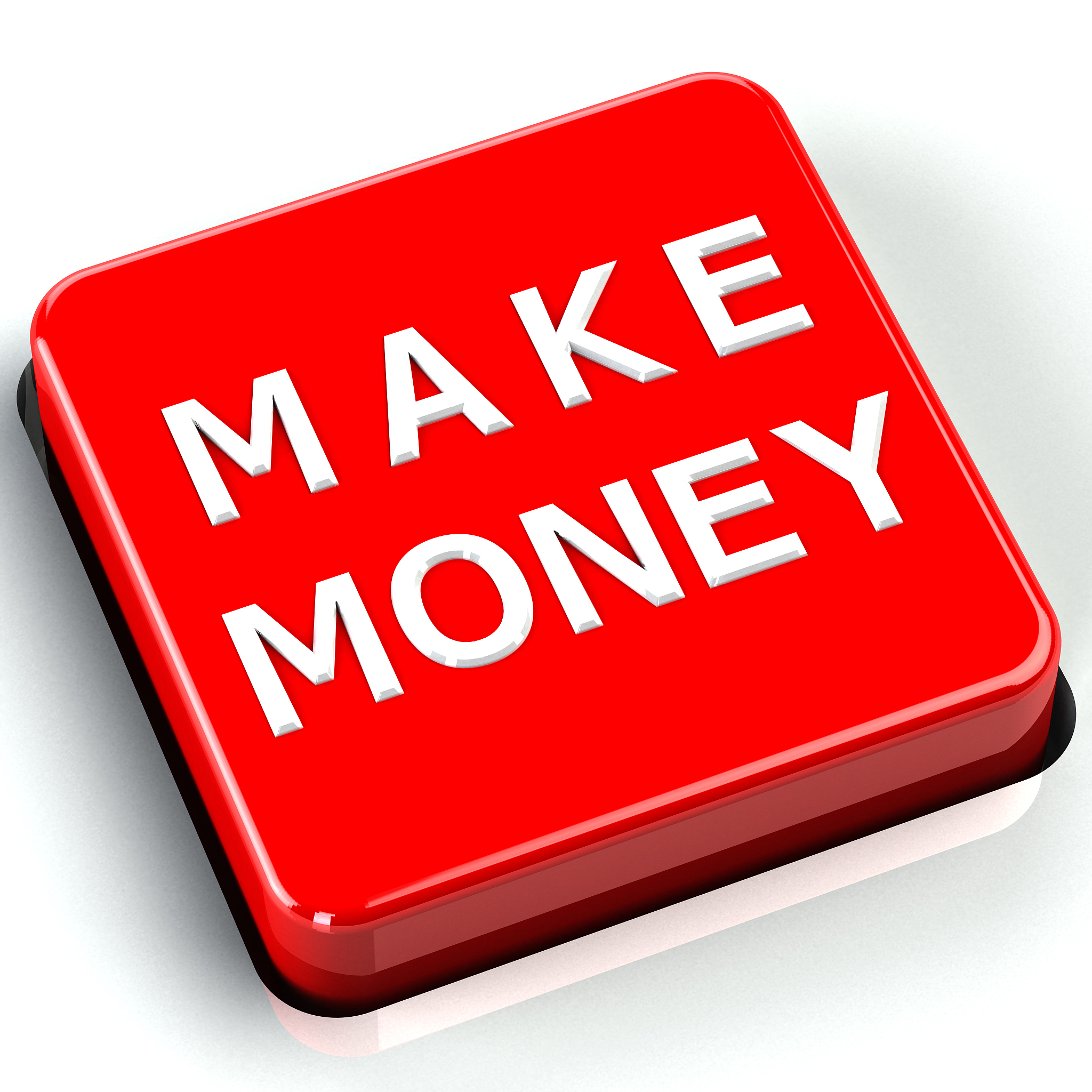 finance concept: make money button isolated on white background