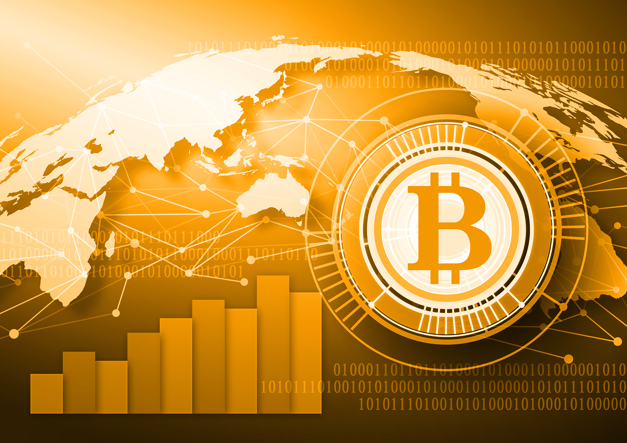 image of bitcoin trading expanding globally