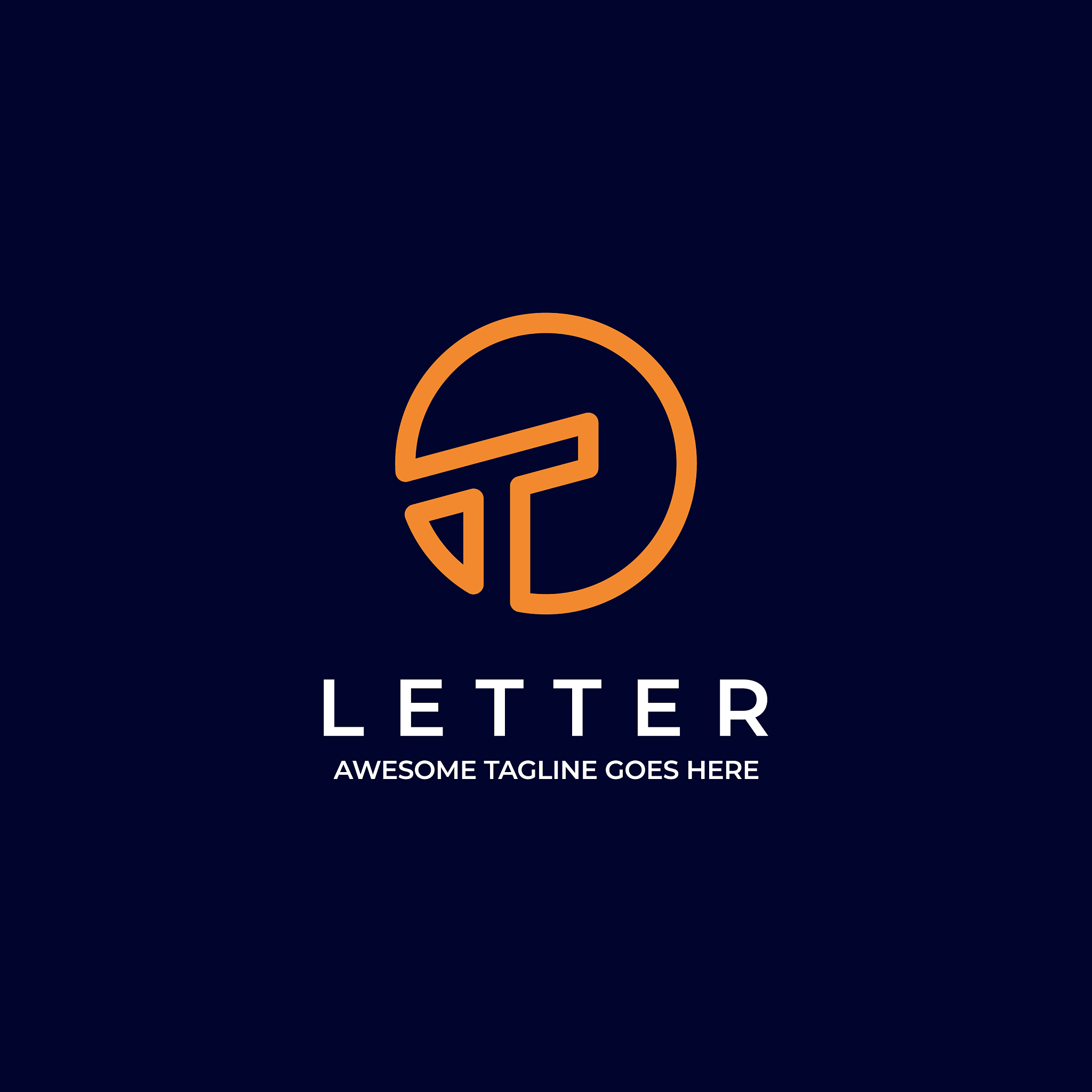 logo circle letter t line art