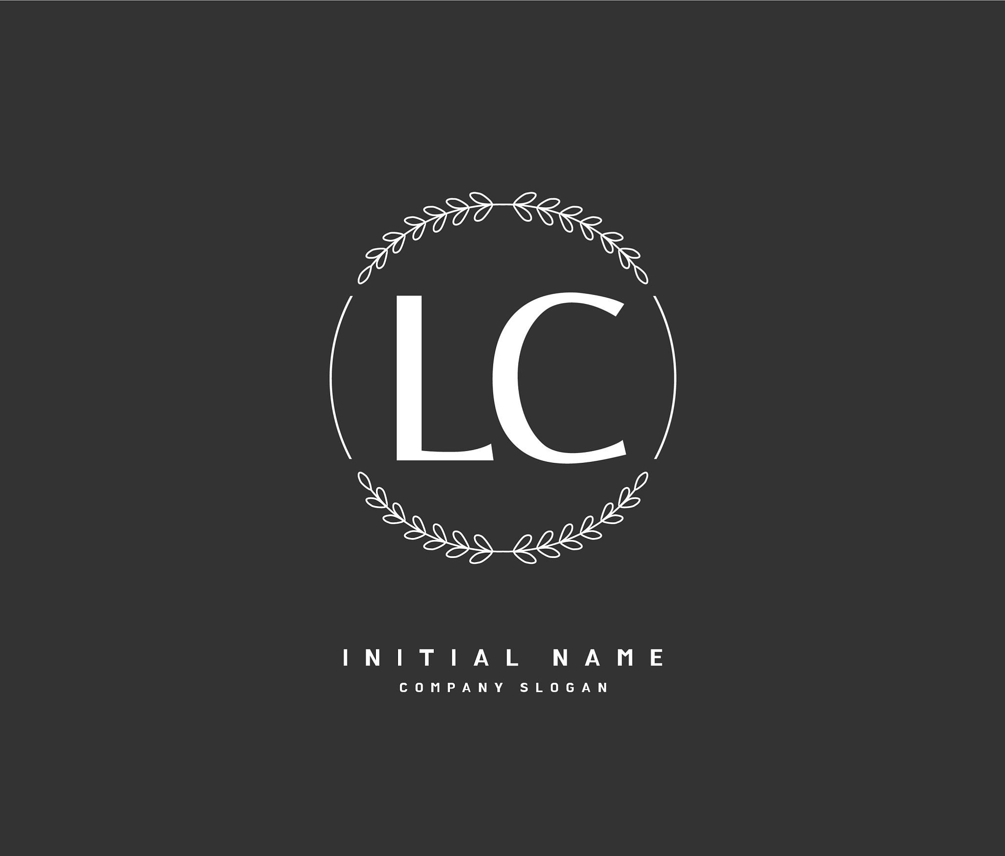 l c lc beauty initial logo handwriting logo of