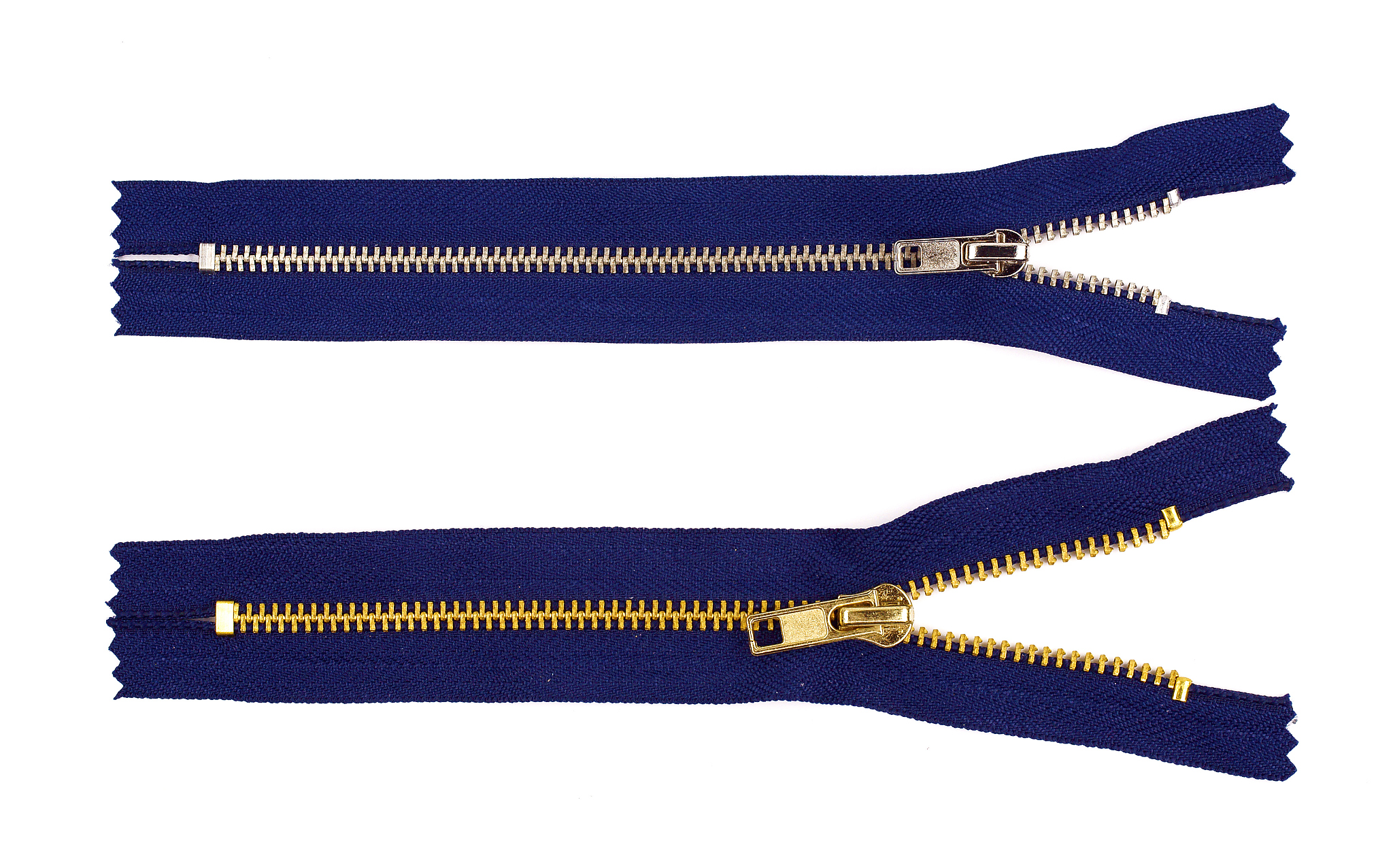 zippers isolated on white