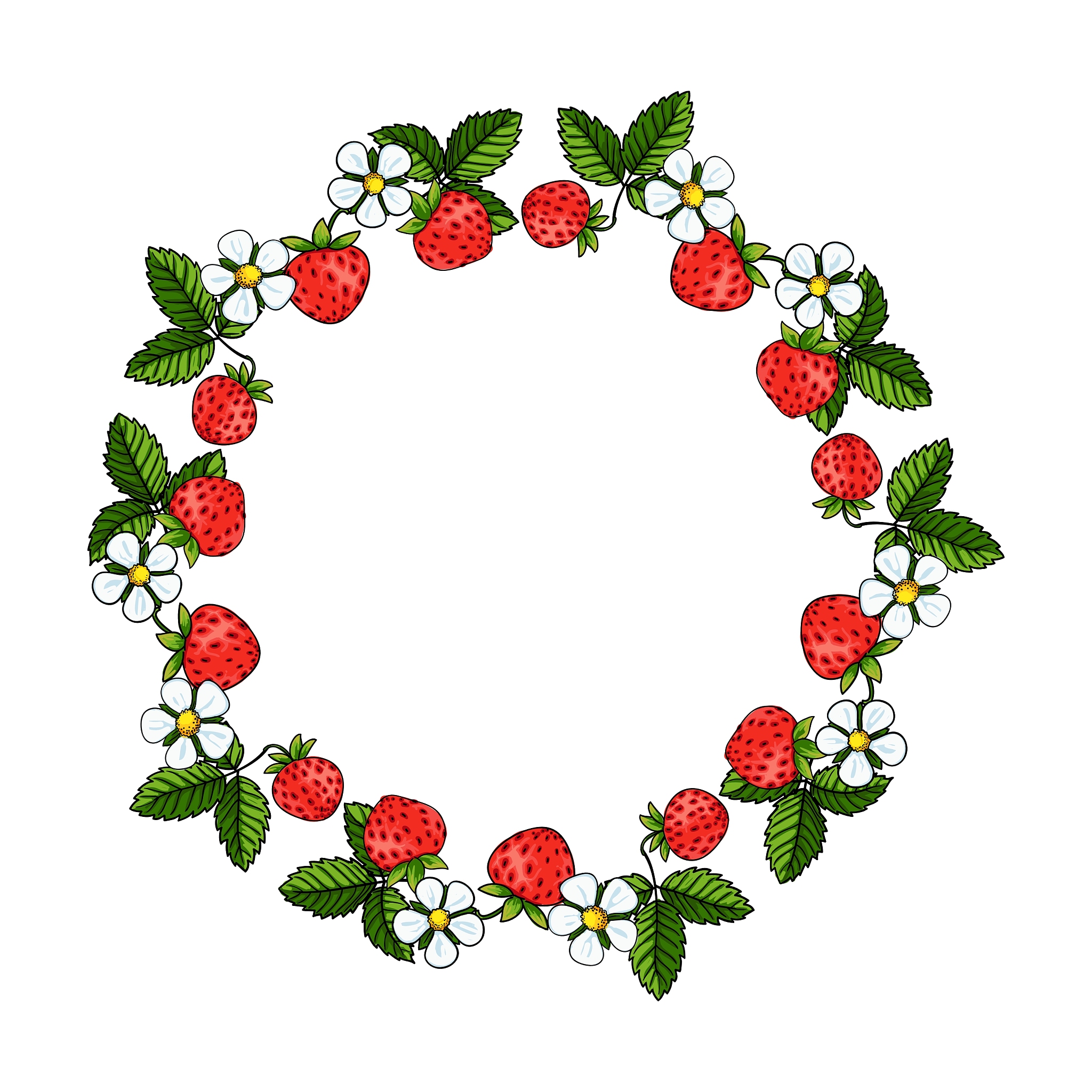 beautiful strawberries composition wreath