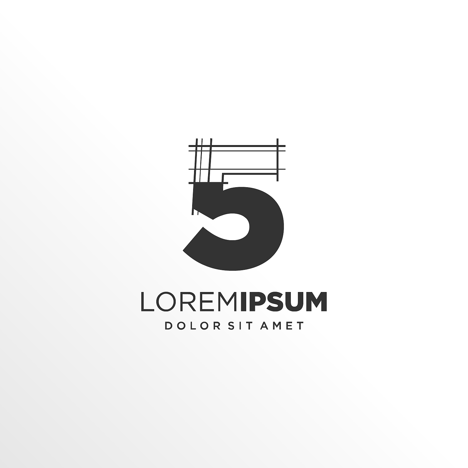 number 5 logo design with architecture element