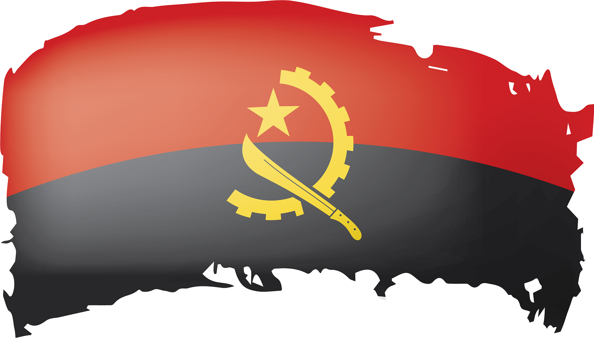 angola flag on a white