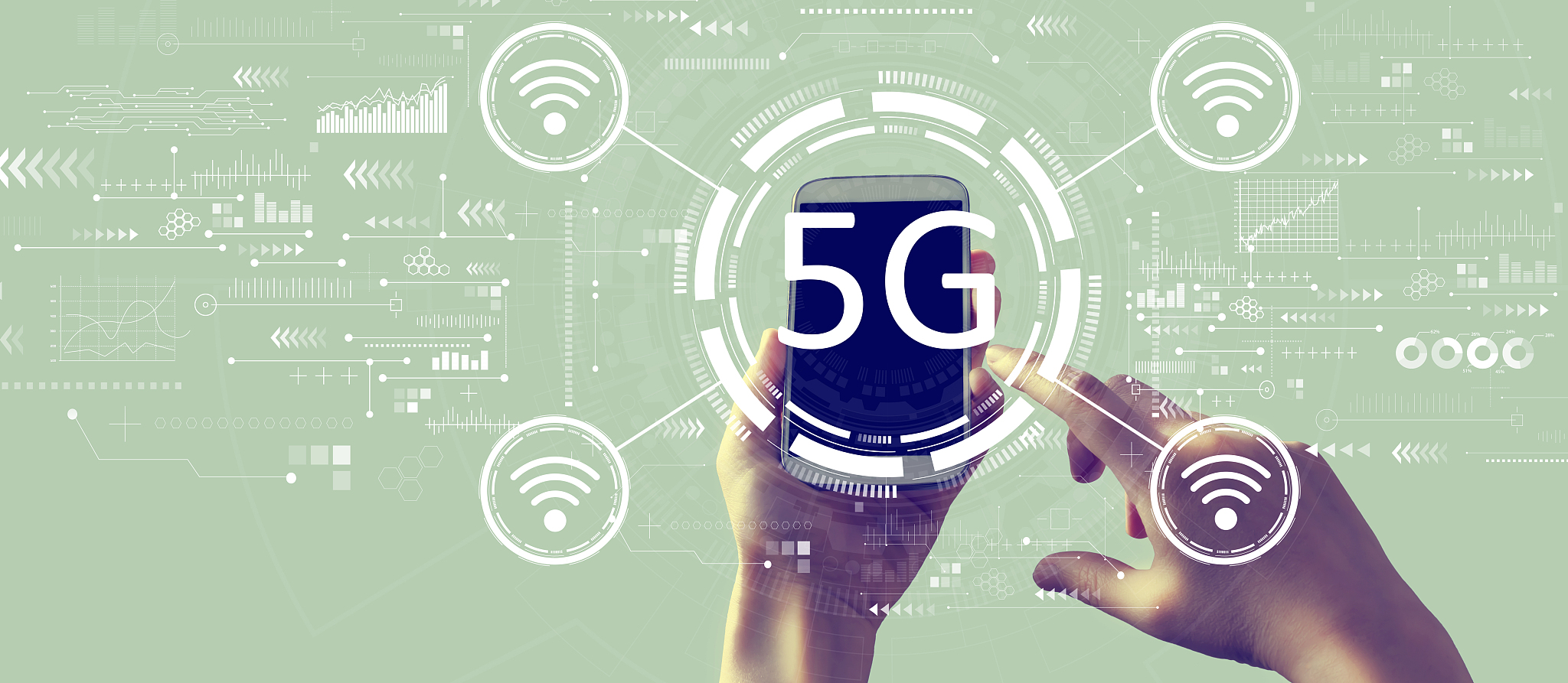 5g network with smartphone
