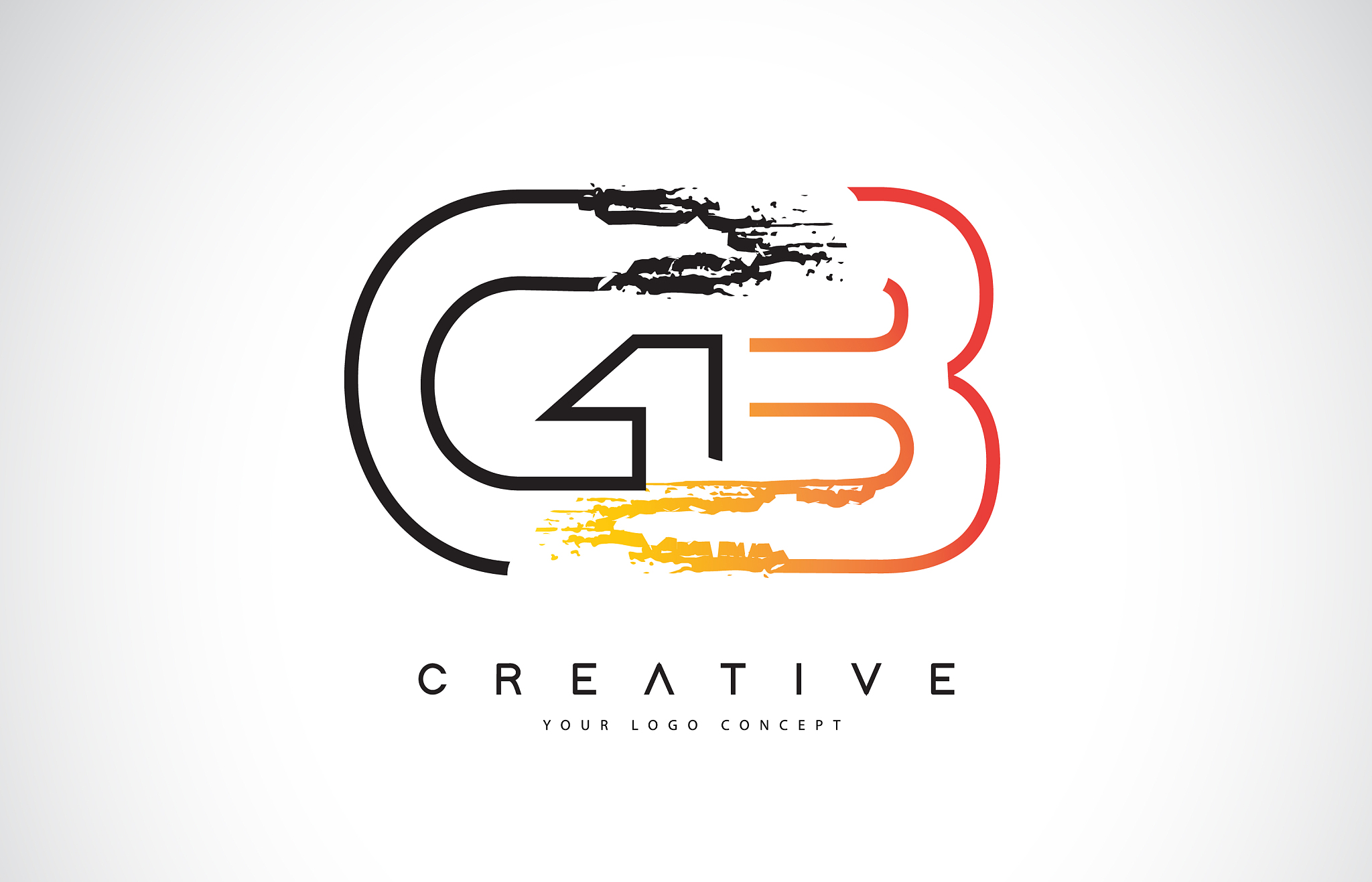 gb creative modern logo design with orange and