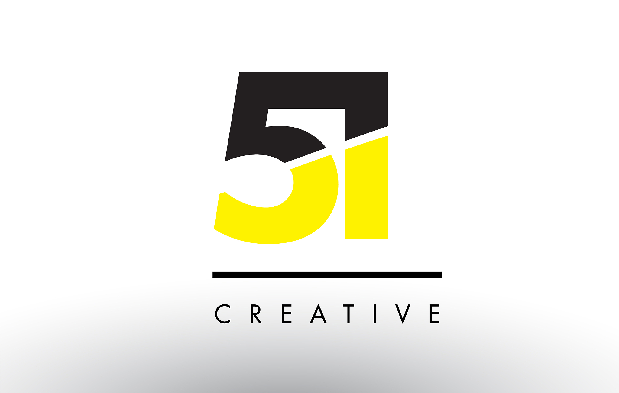 51 black and yellow number logo design