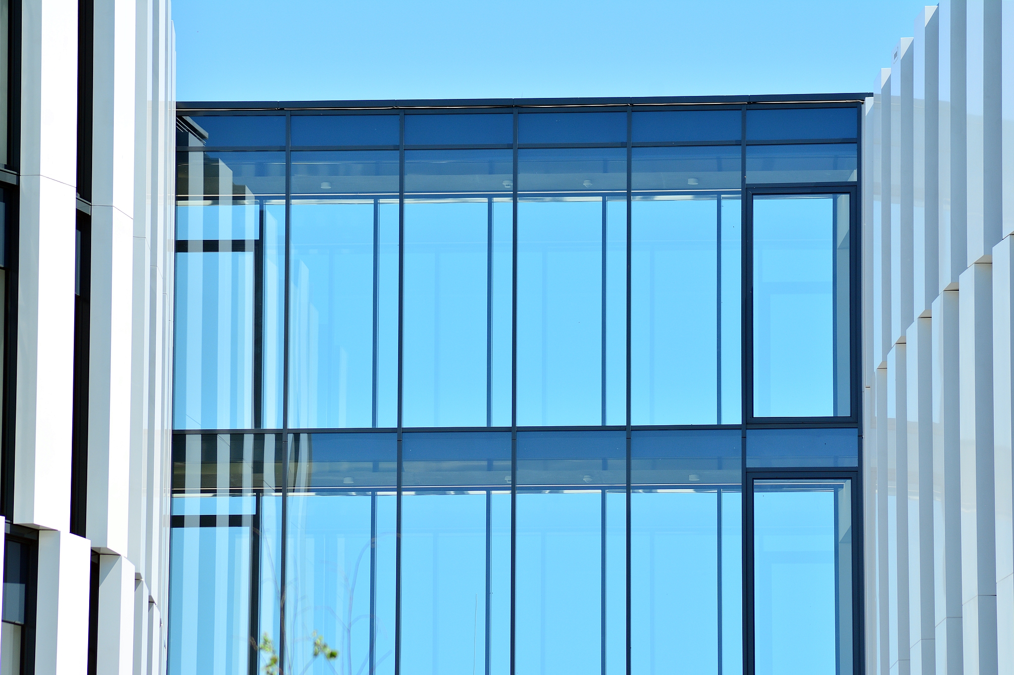 modern office building wall made of steel and glass
