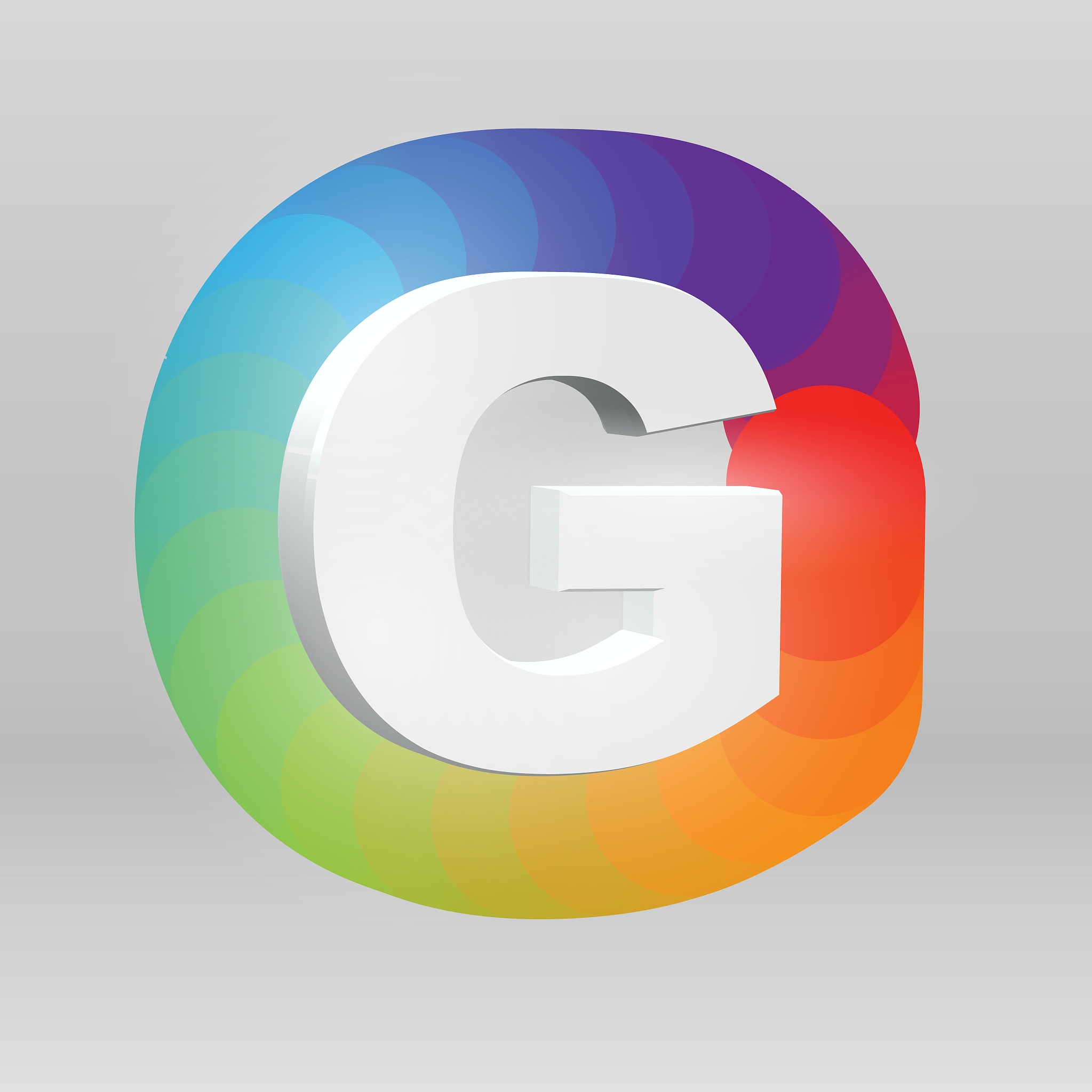 3d character from a font set with colorful background, vector il