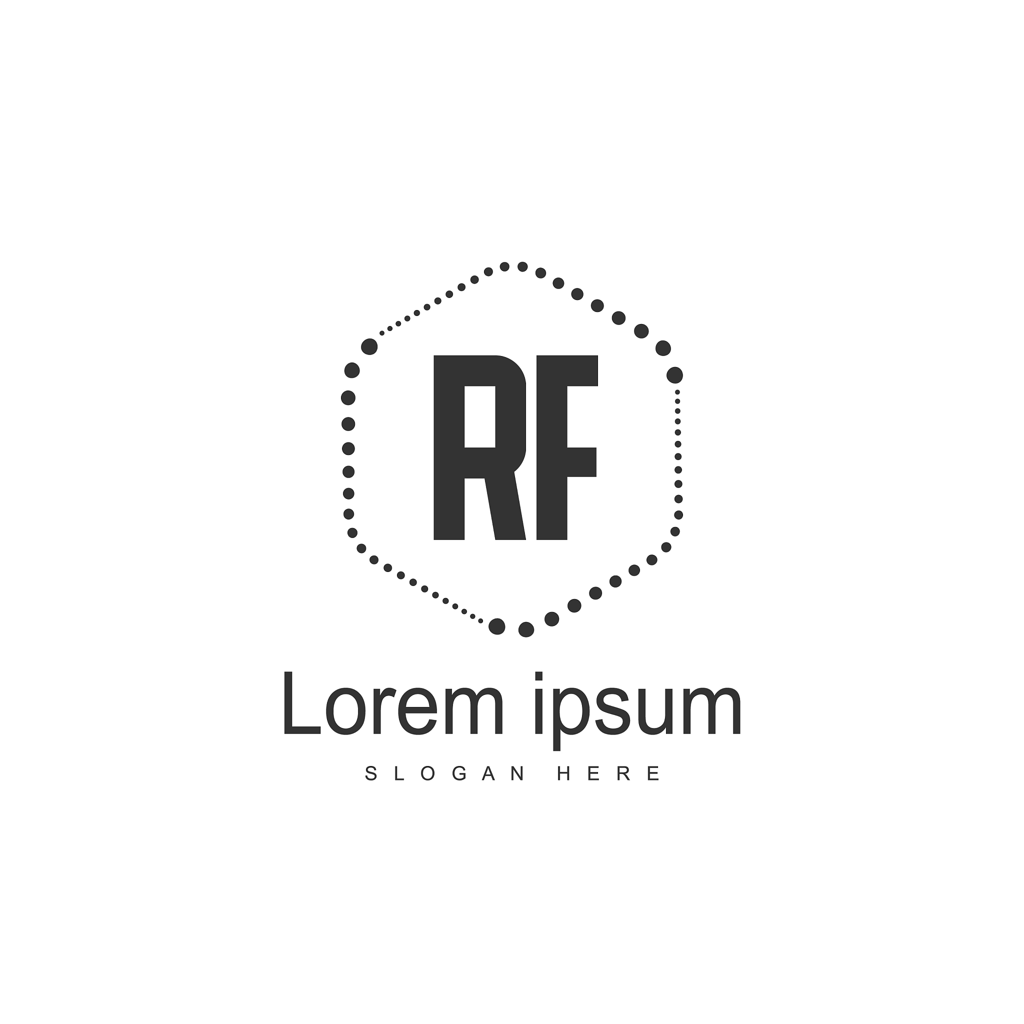 rf logo template design initial letter logo design