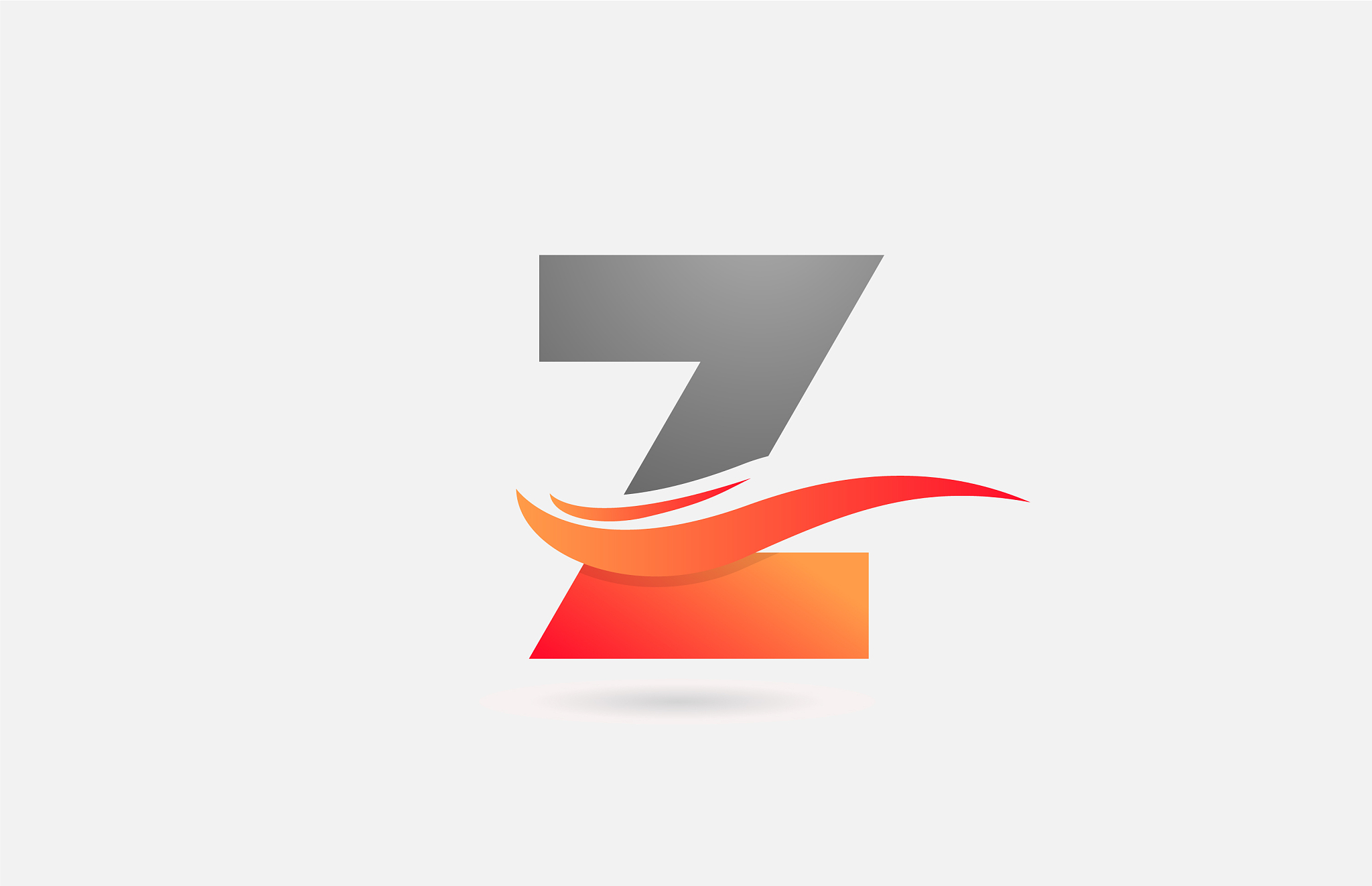 orange grey z alphabet letter logo icon