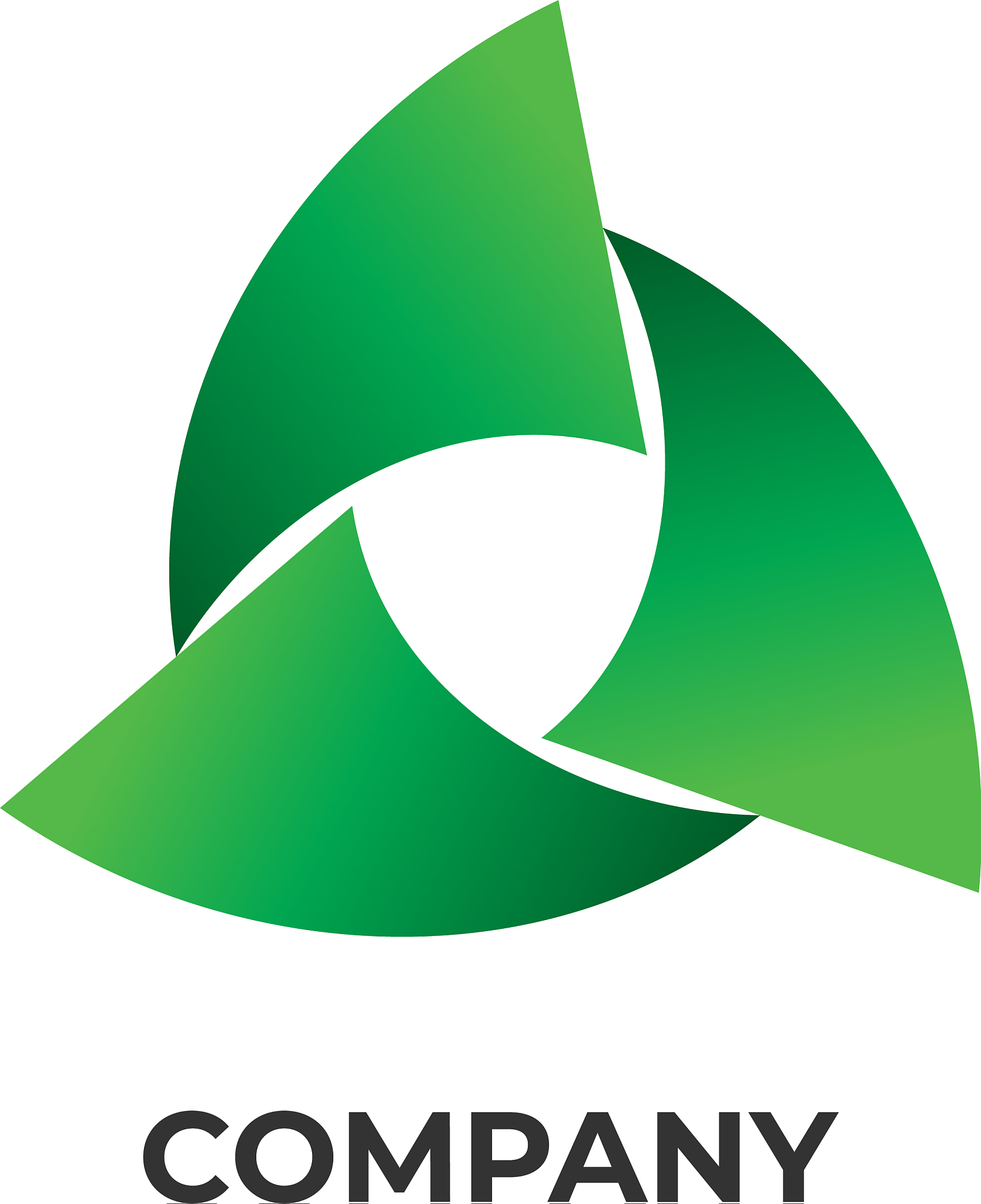 abstract green vortex wave logo design template