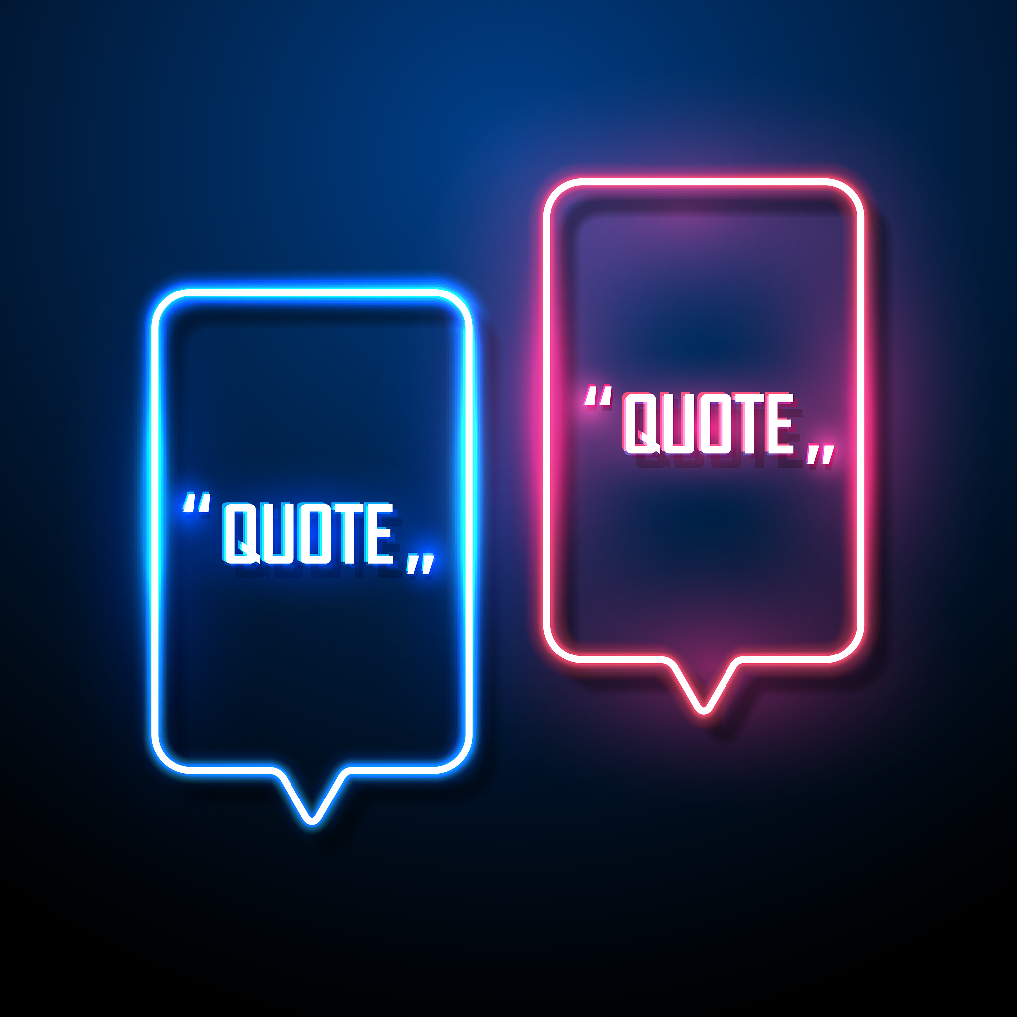 neon sign speech bubble