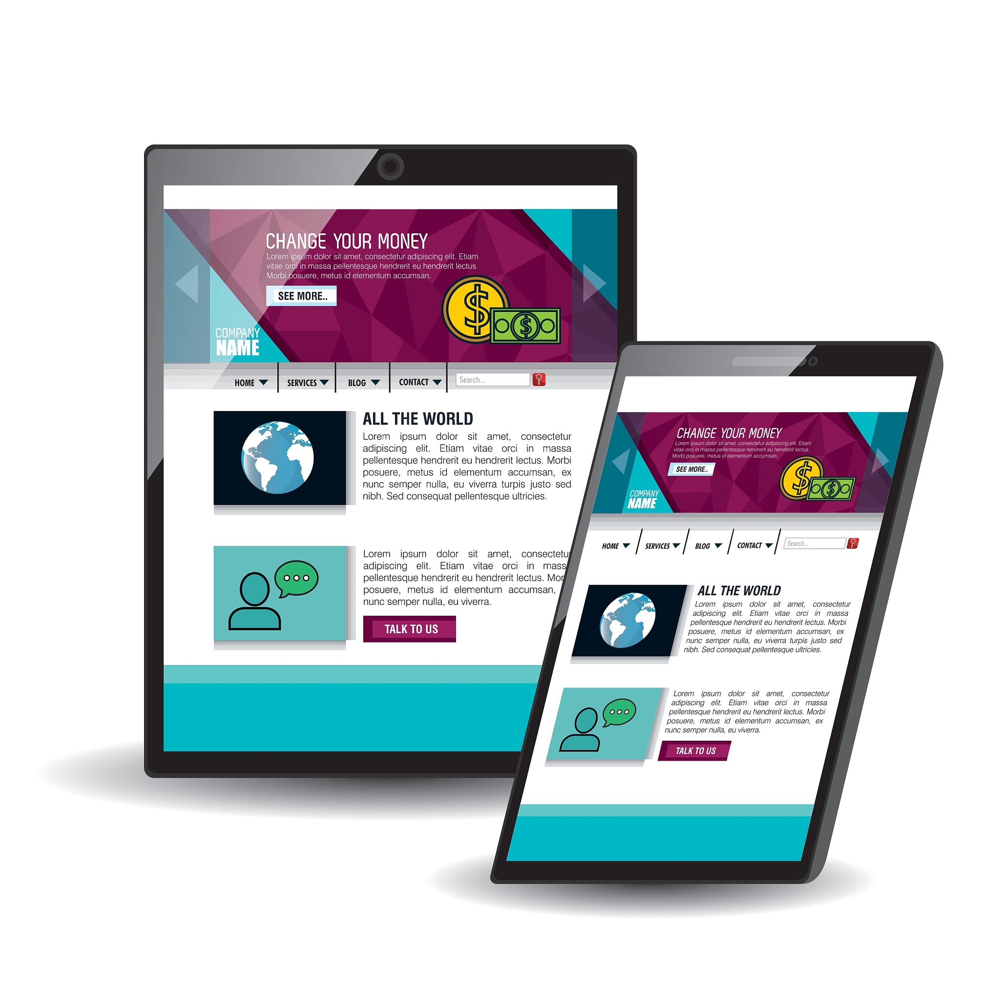 website template in electronic devices