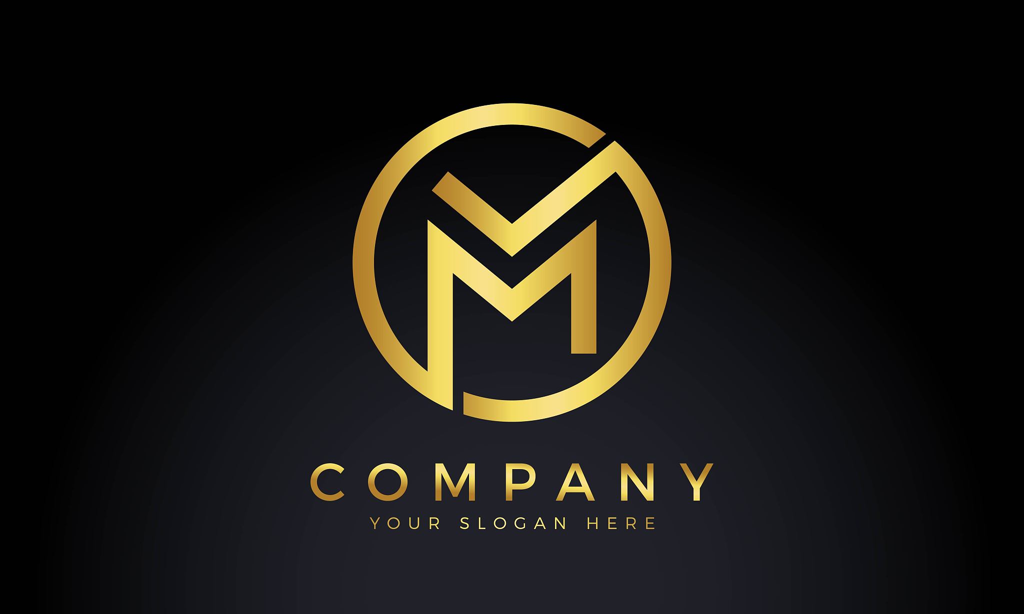 initial letter m logo with creative modern business typography v