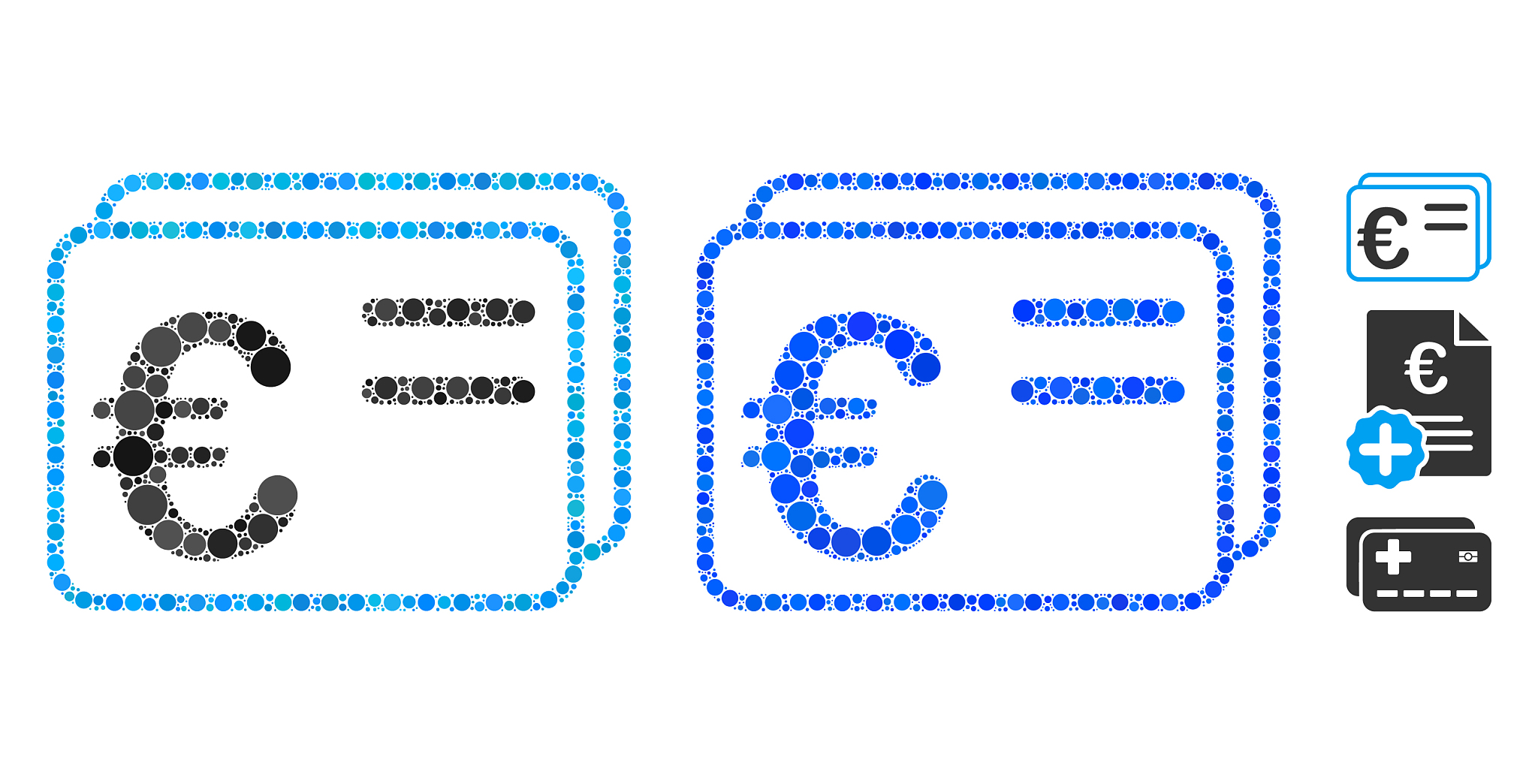 euro account cards composition icon circle dots