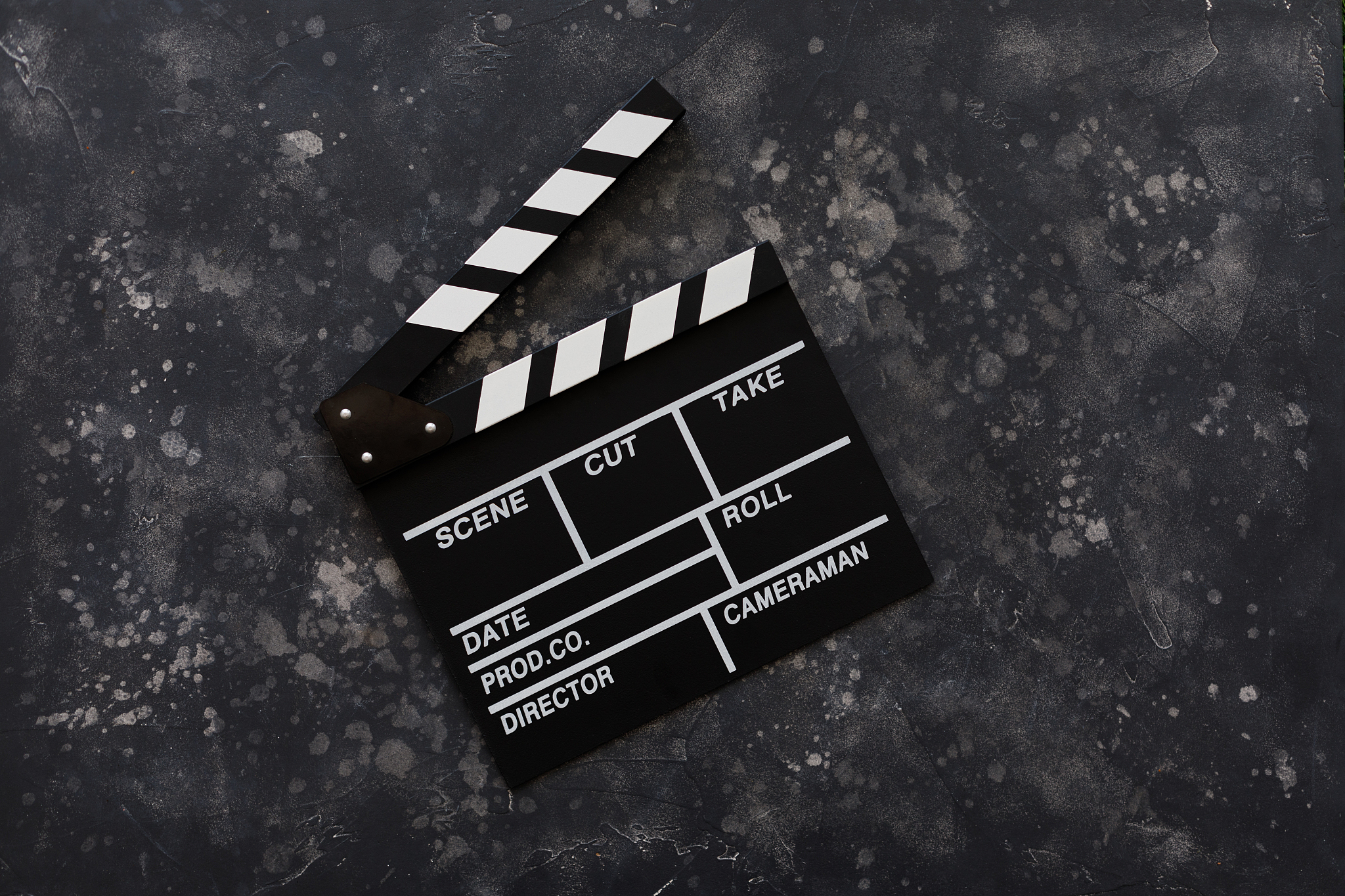 filmmaking concept. movie clapperboard. cinema begins with movie