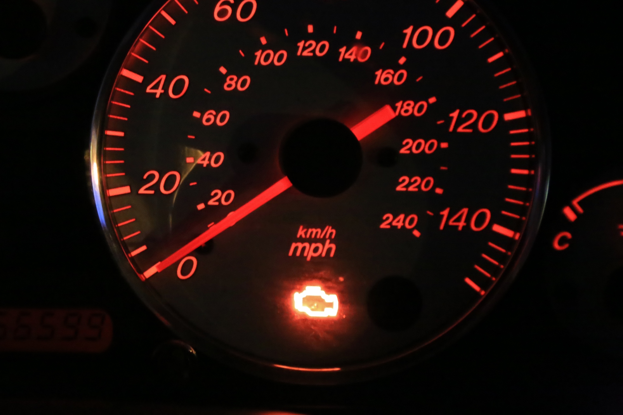 service engine warning light illuminated on a vehicle