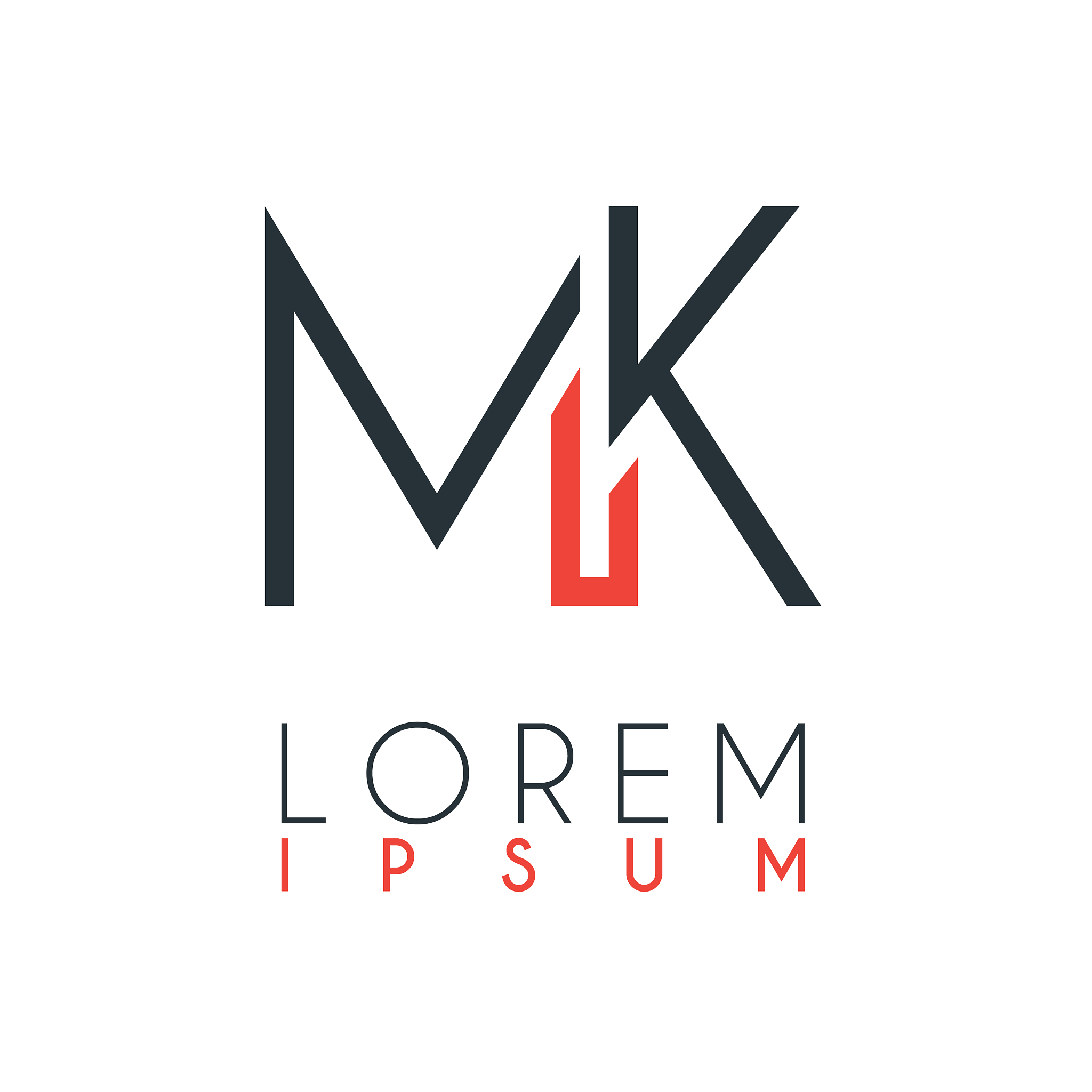 the logo between letter m and letter k or mk