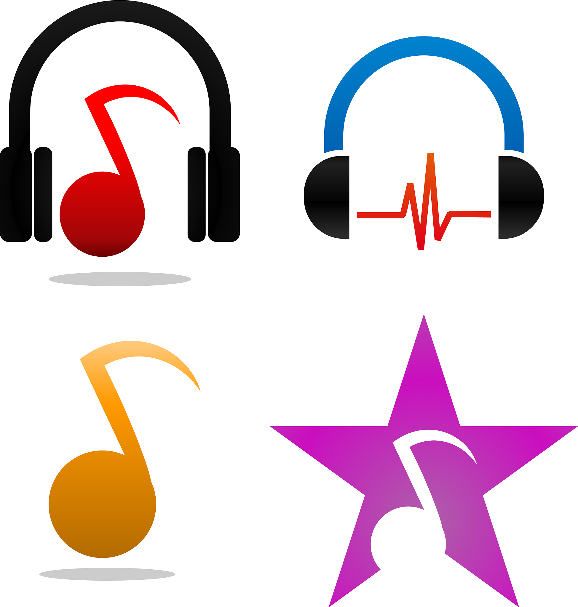 collection of music logo and icon design