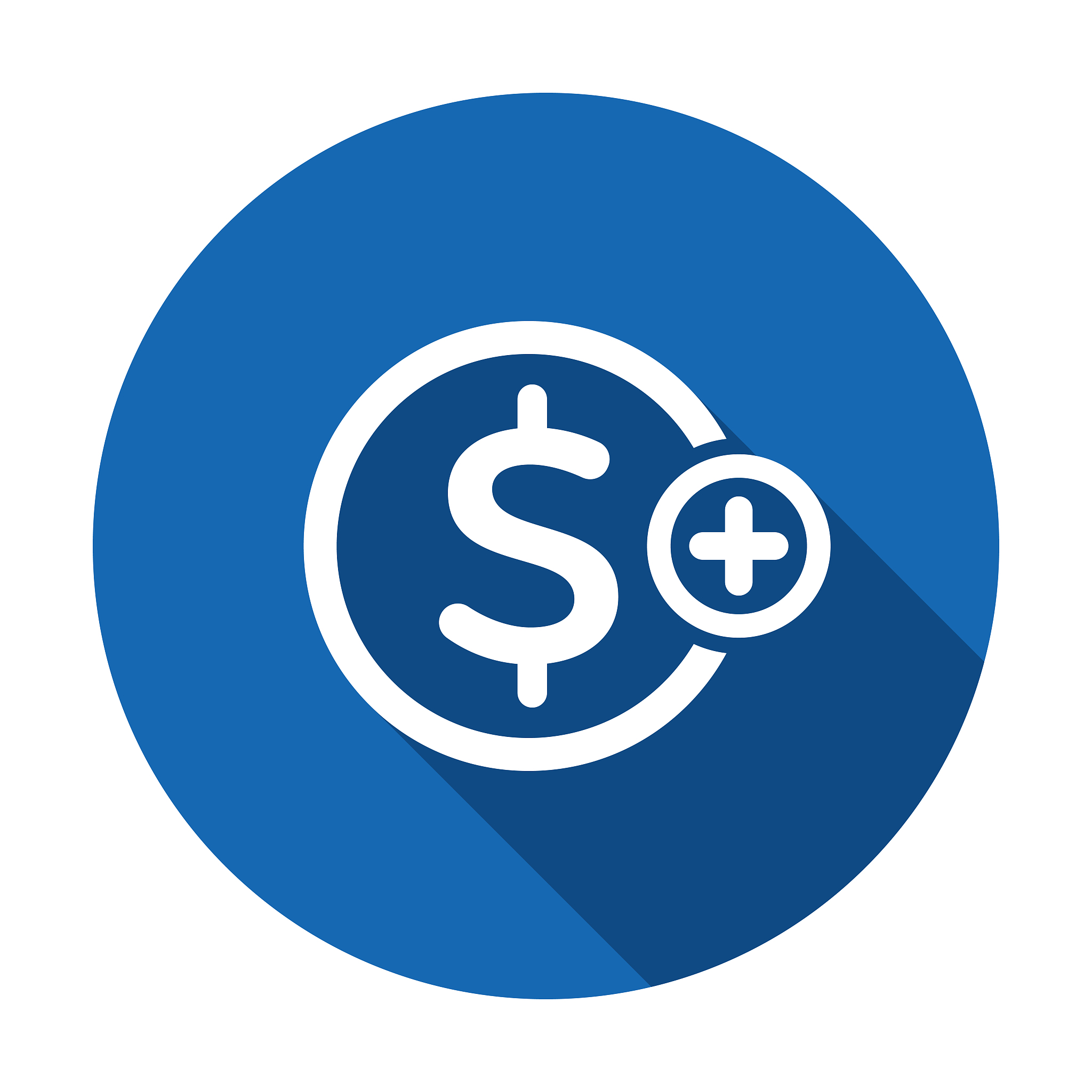 finance icon with add sign. finance icon and new, plus, positive