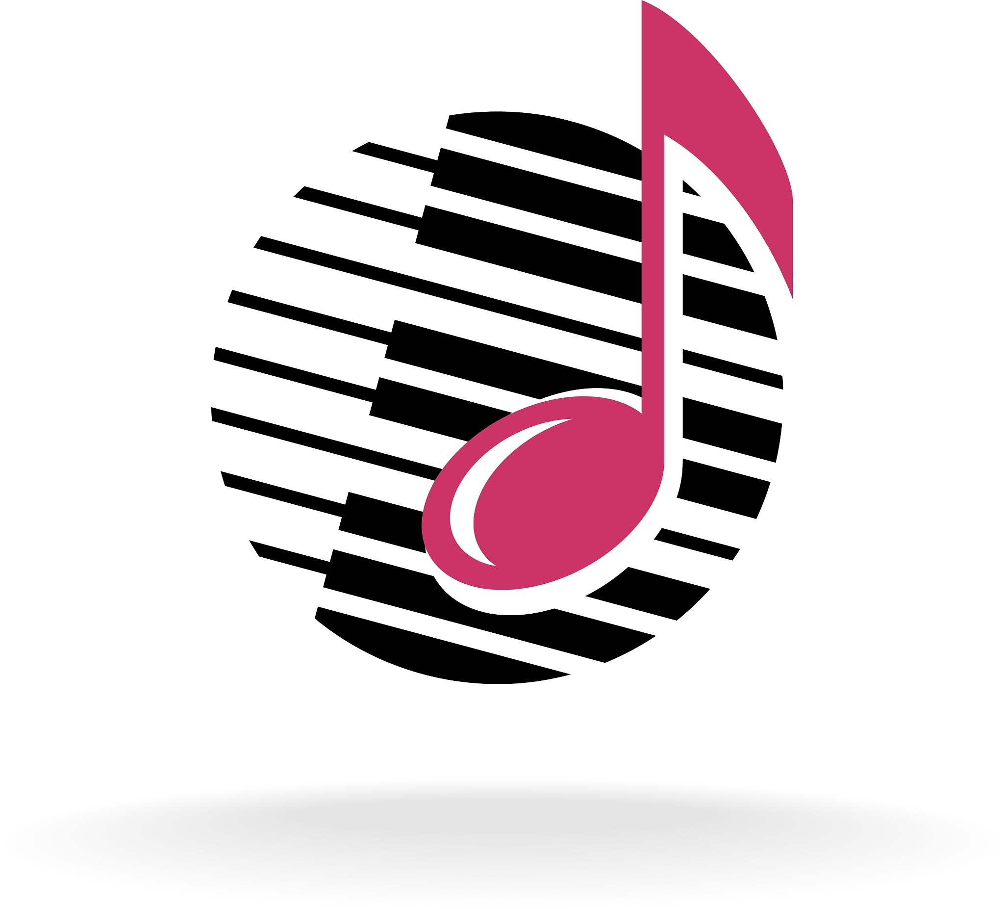 note with piano keys logo