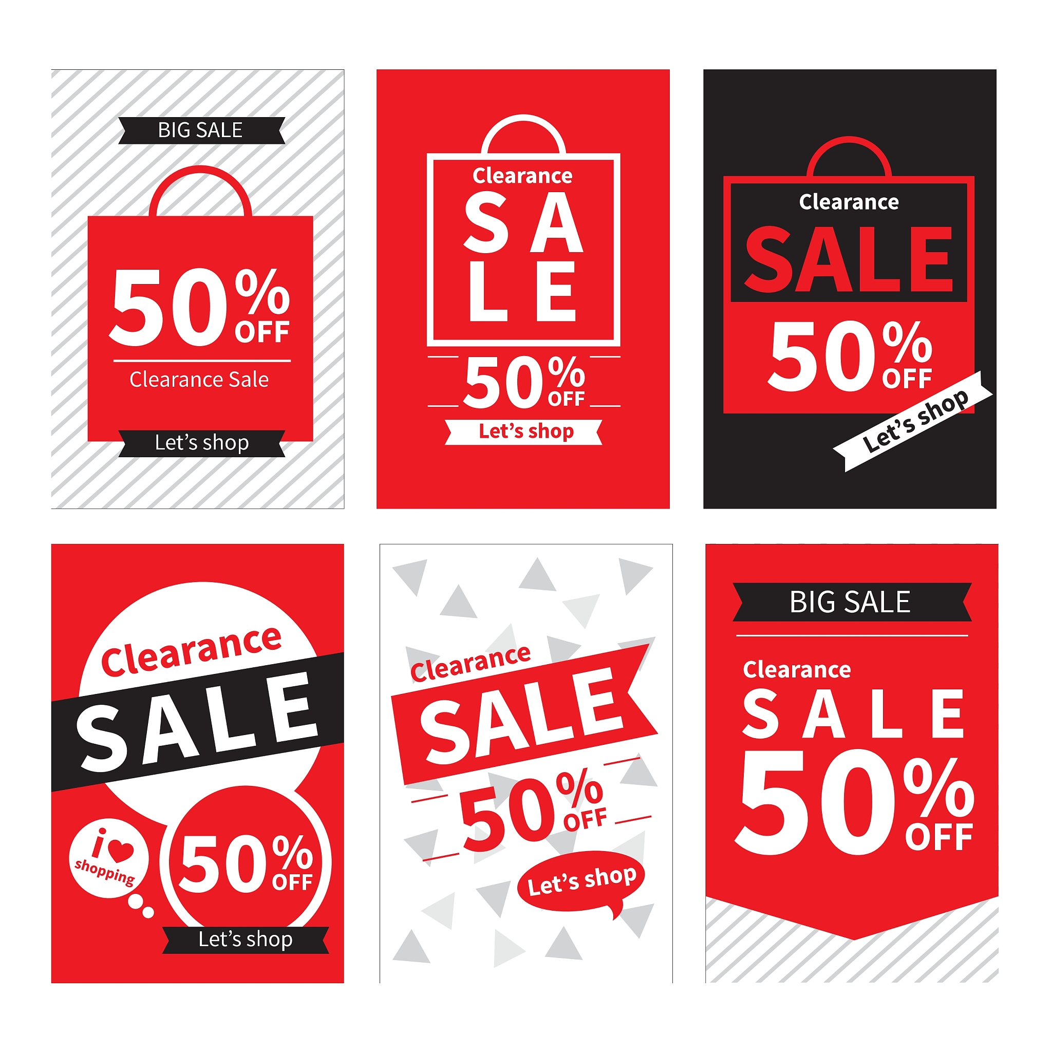 set of sale website banner templates