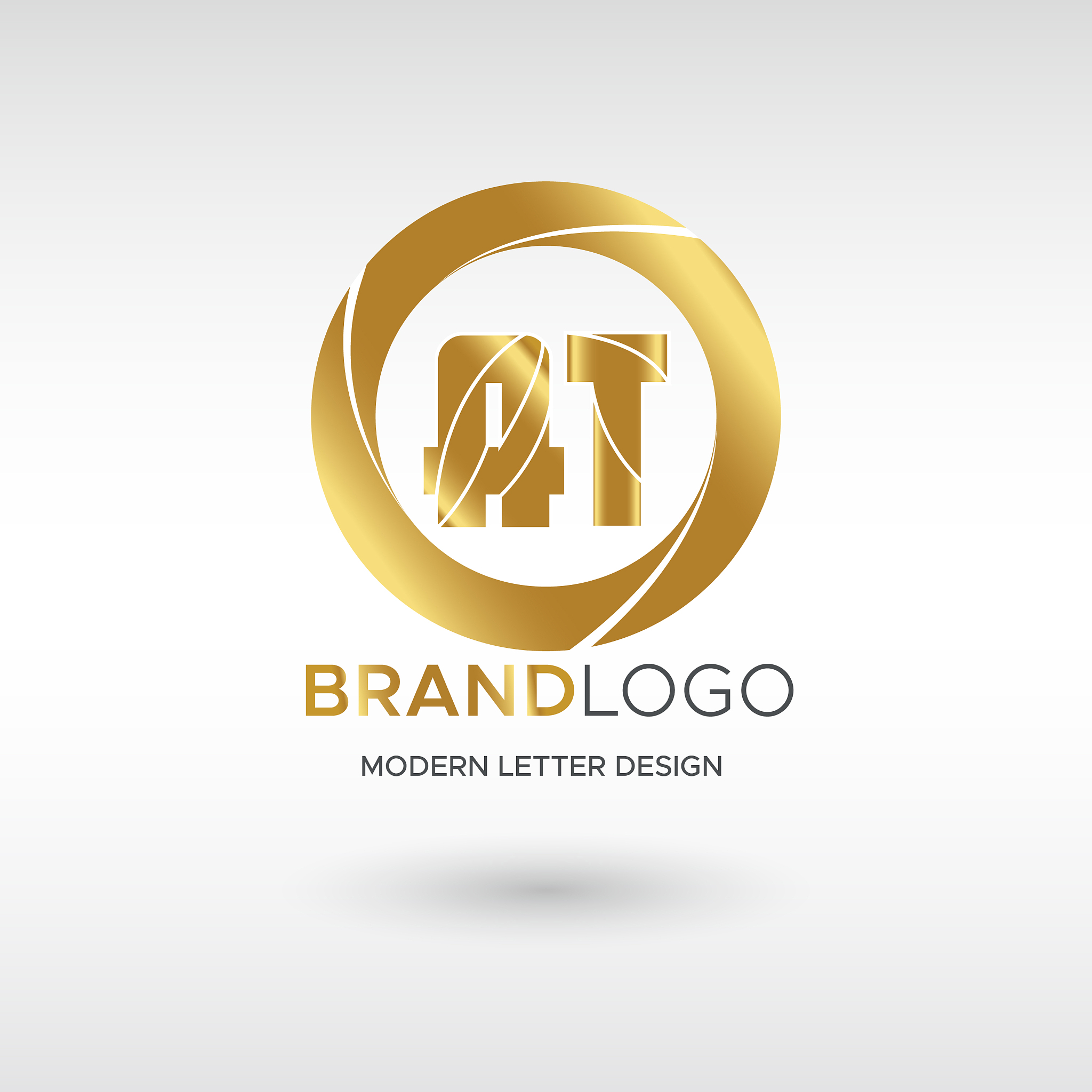 premium at logo in gold beautiful logotype design