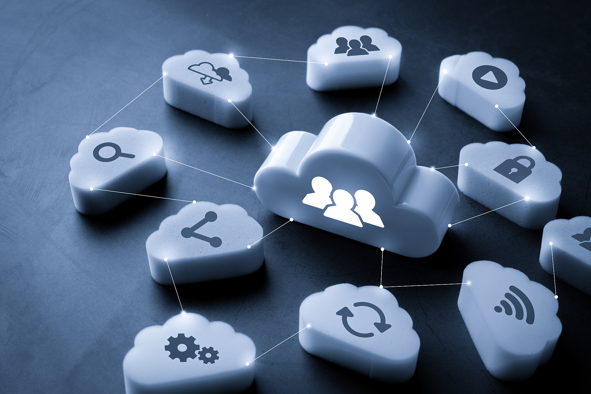 cloud technology icon for online shopping global business concep