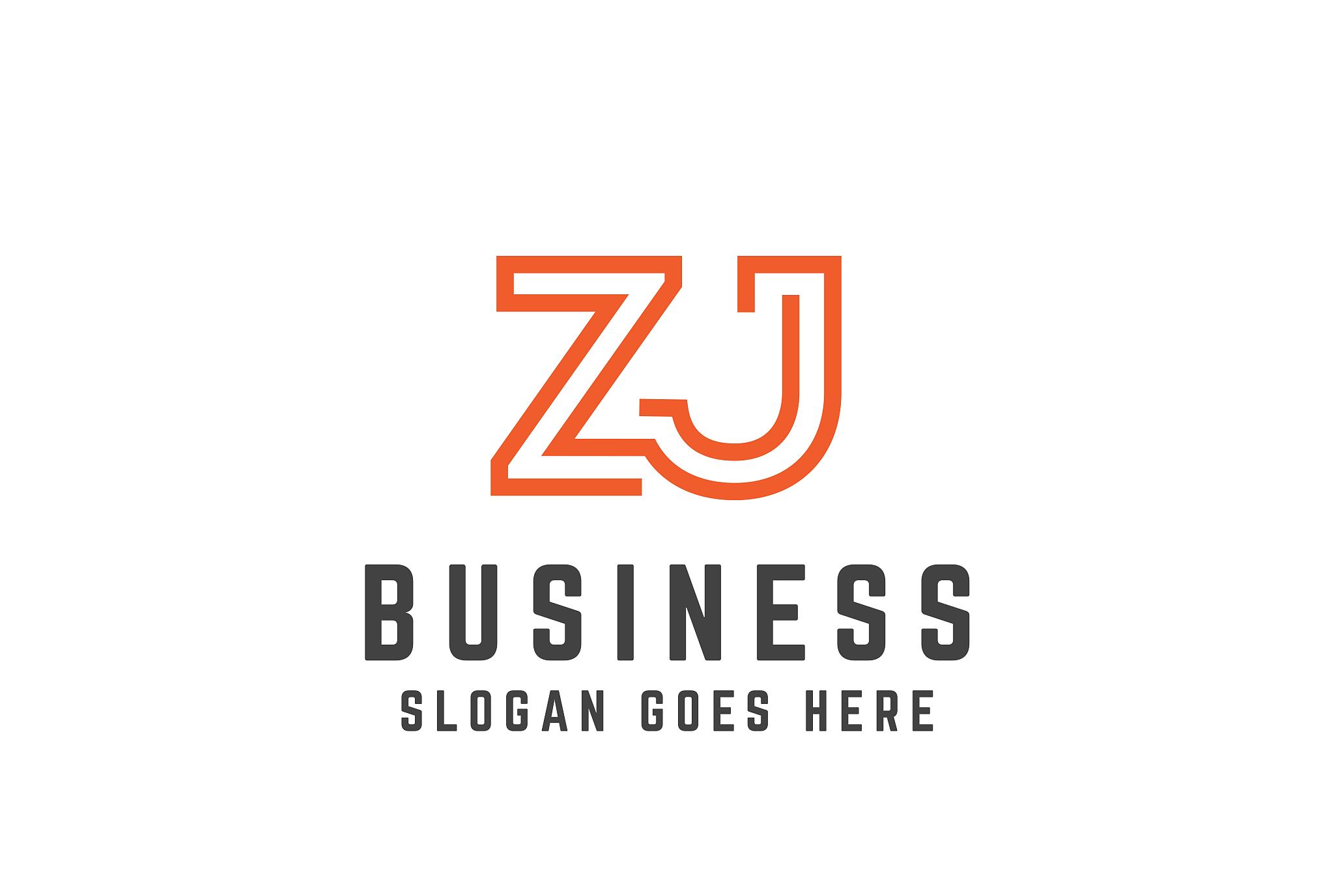 orange initial letter zj logo vector template