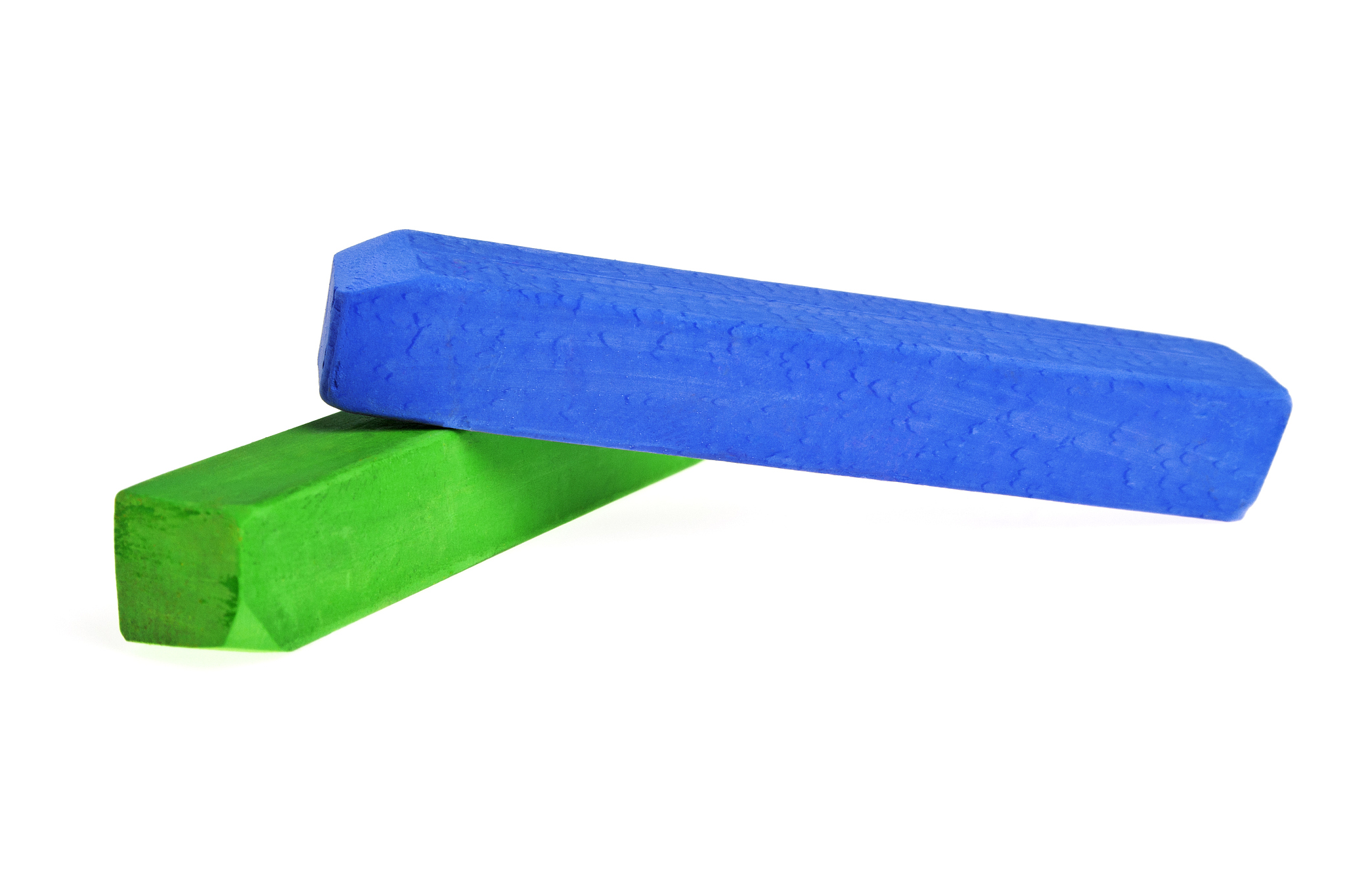 colorful chalks on a white background