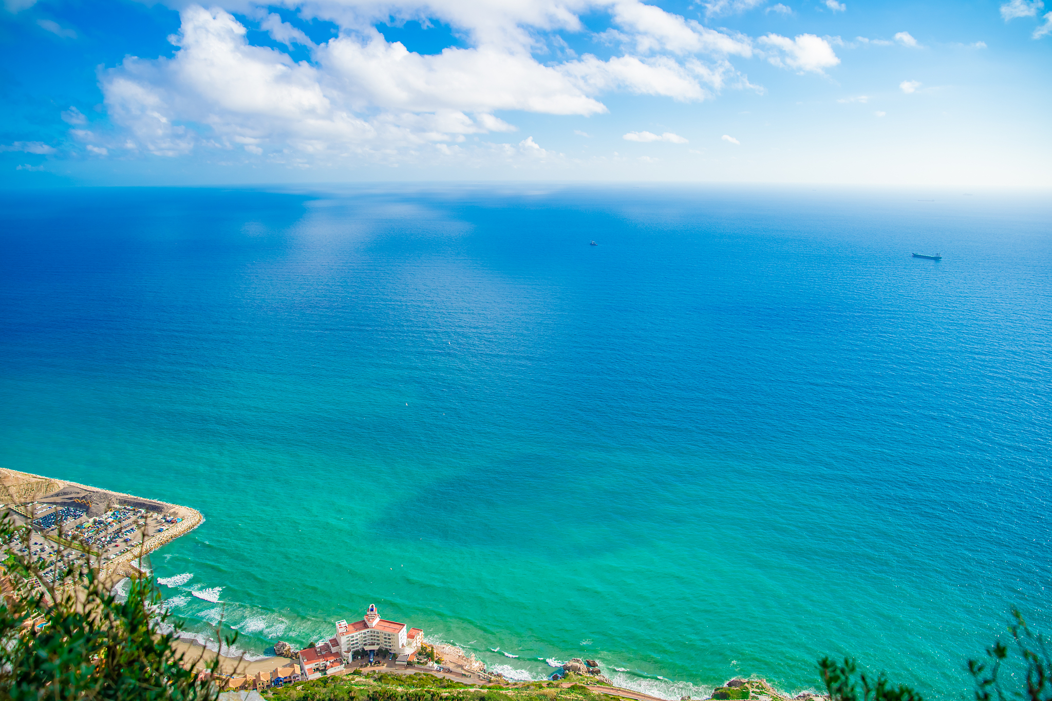 panorama of exotic coast with hotel by the sea with crystal clea