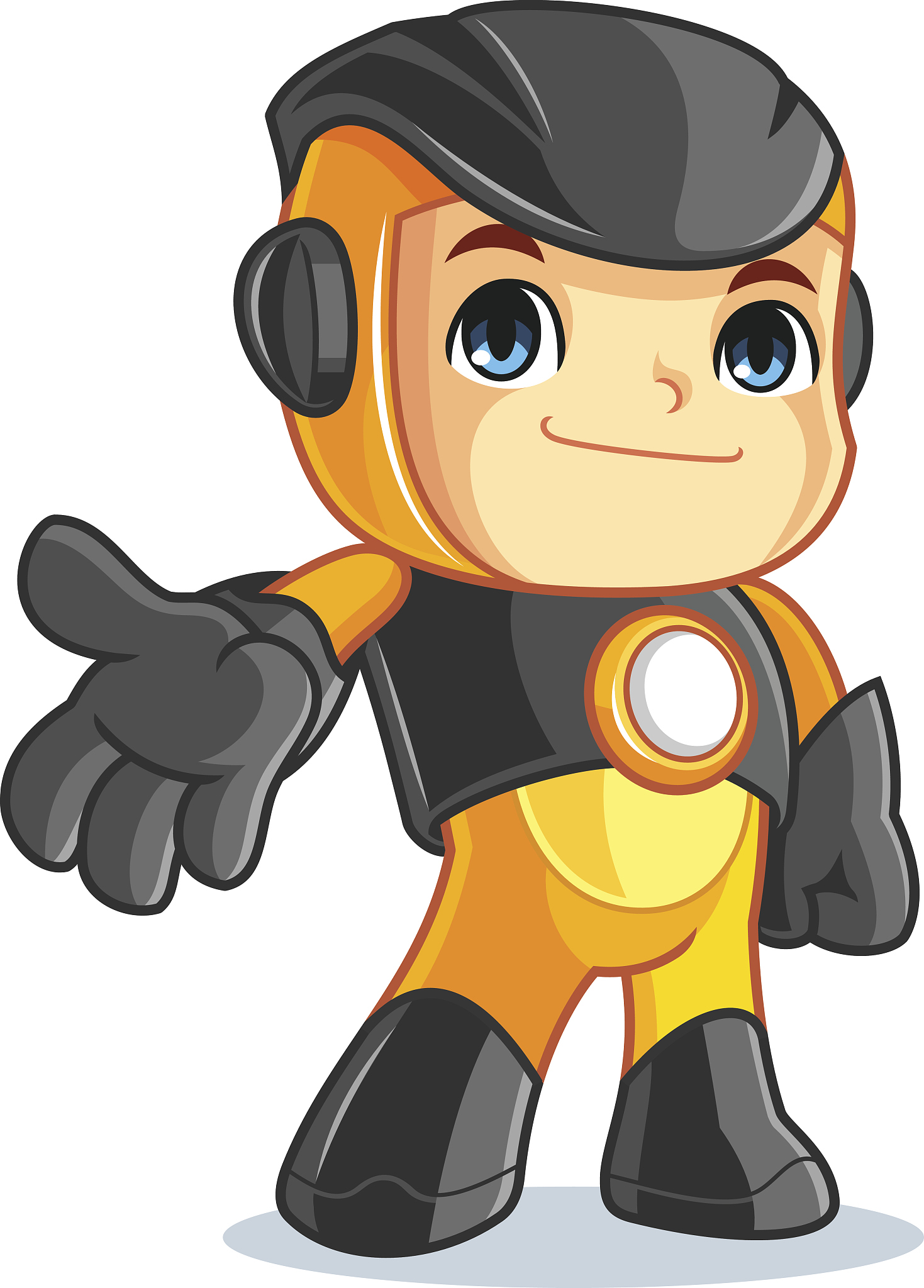cute robot mascot cartoon vector illustration welcome